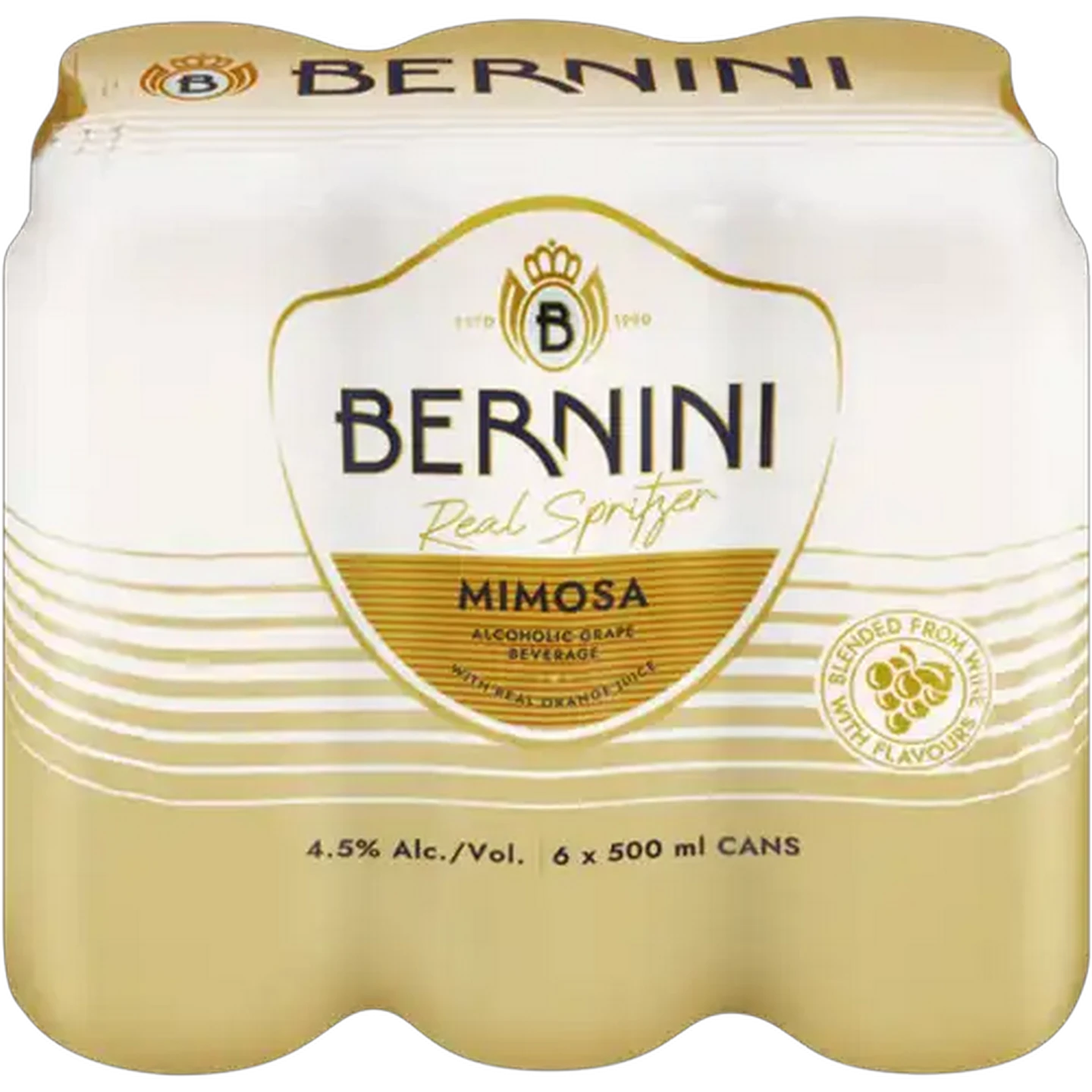Image of Bernini Mimosa Alcoholic Grape Beverage Cans 6 x 500ml