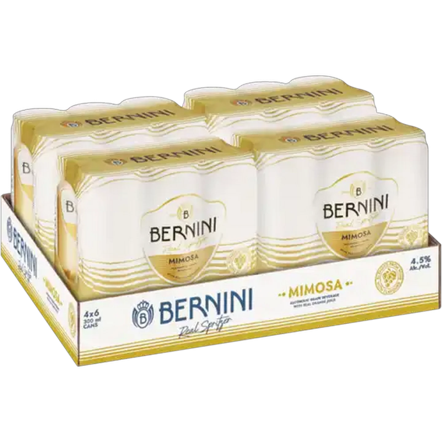 Image of Bernini Mimosa Alcoholic Grape Beverage Cans 24 x 300ml