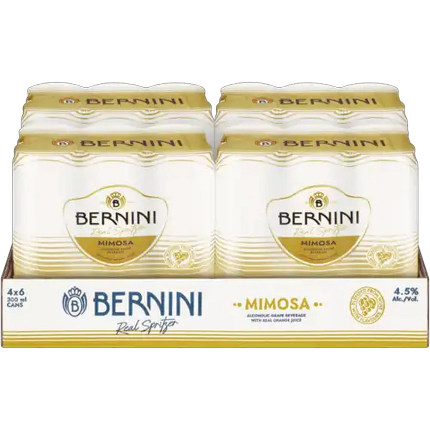 Image of Bernini Mimosa Alcoholic Grape Beverage Cans 24 x 300ml