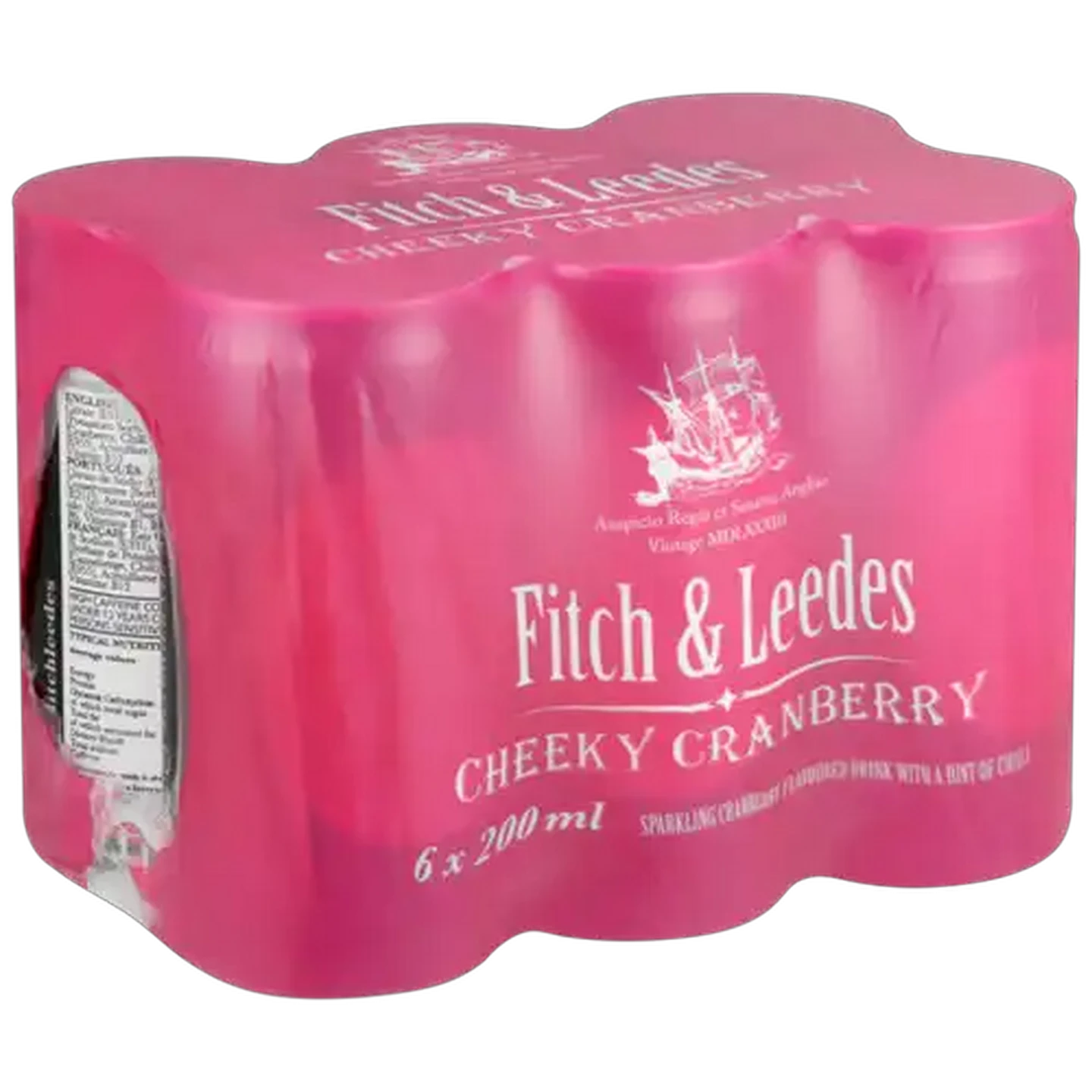Image of Fitch & Leedes Cheeky Cranberry Sparkling Flavoured Drink Cans 6 x 200ml
