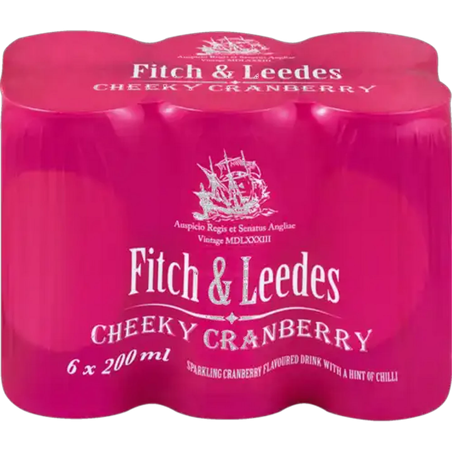 Image of Fitch & Leedes Cheeky Cranberry Sparkling Flavoured Drink Cans 6 x 200ml