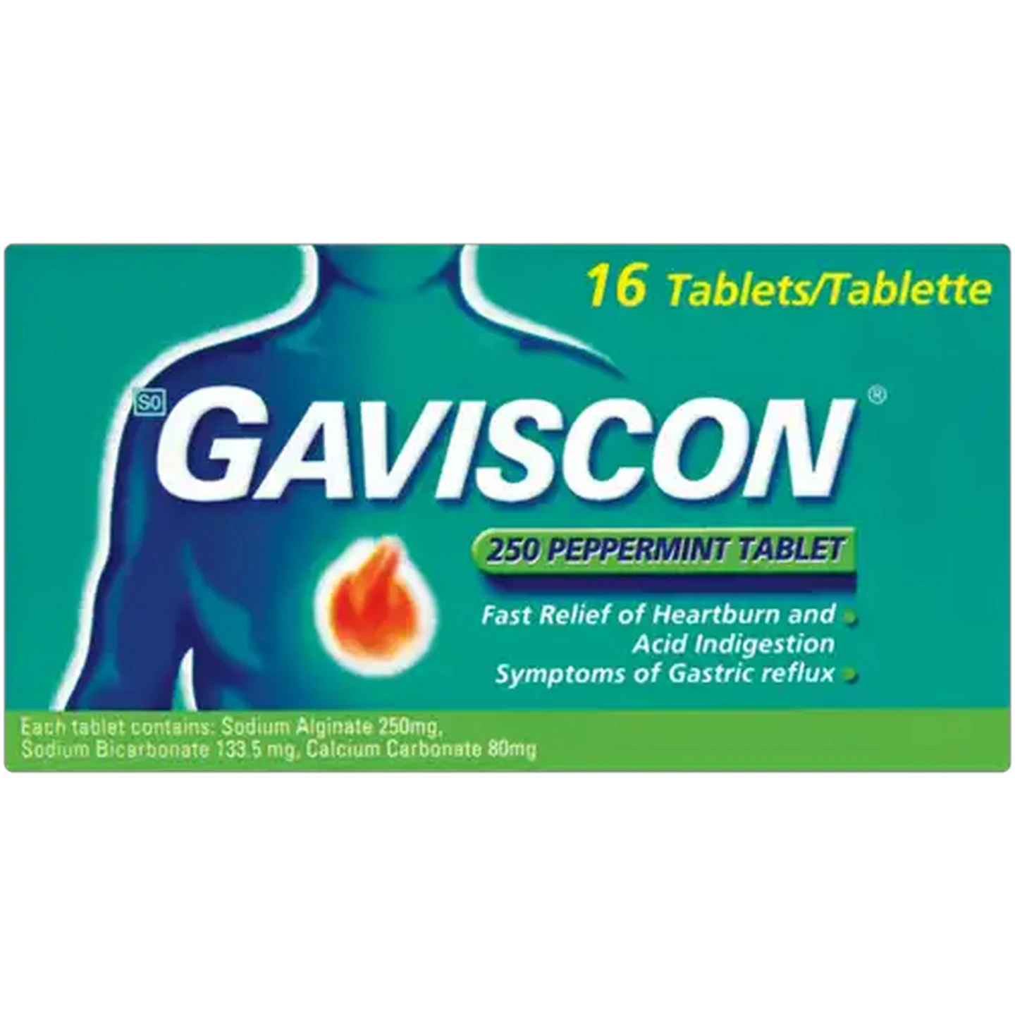 Image of Gaviscon Peppermint Anti-Acid Tablets 16 Pack