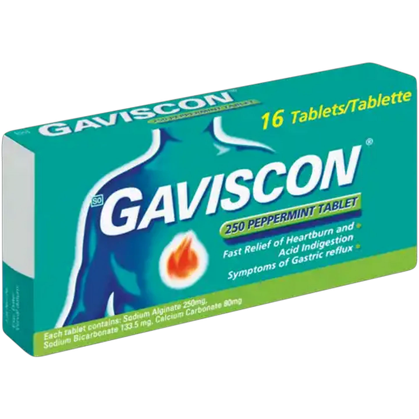 Image of Gaviscon Peppermint Anti-Acid Tablets 16 Pack