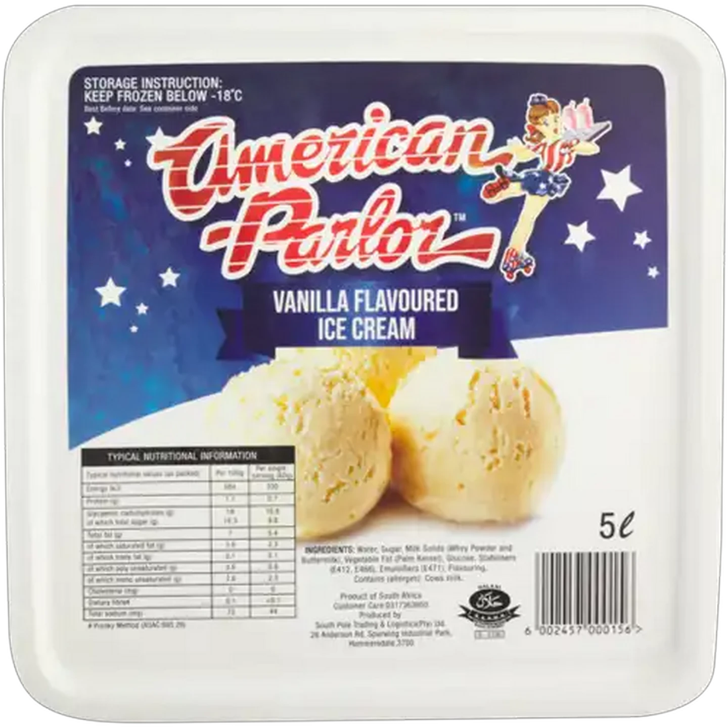 Image of American Parlor Vanilla Flavoured Ice Cream Tub 5L