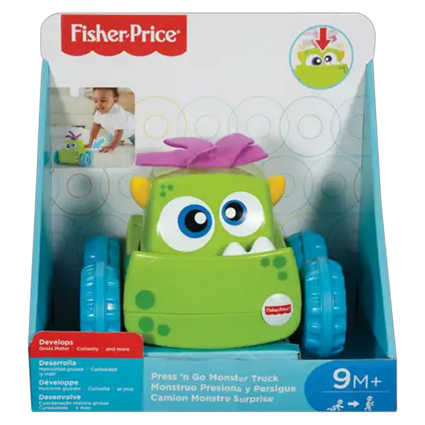 Image of Fisher-Price Press n' Go Monster Truck 9+ Months