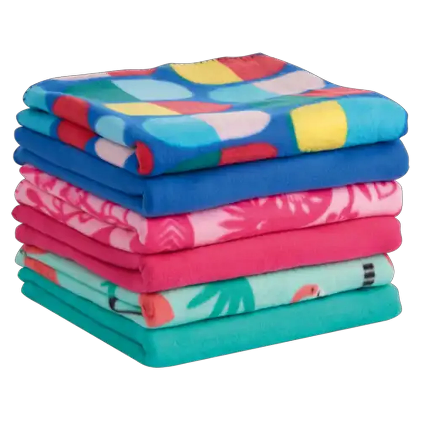 Image of Essentials Printed Fleece Throw 2 Pack (Colour May Vary)
