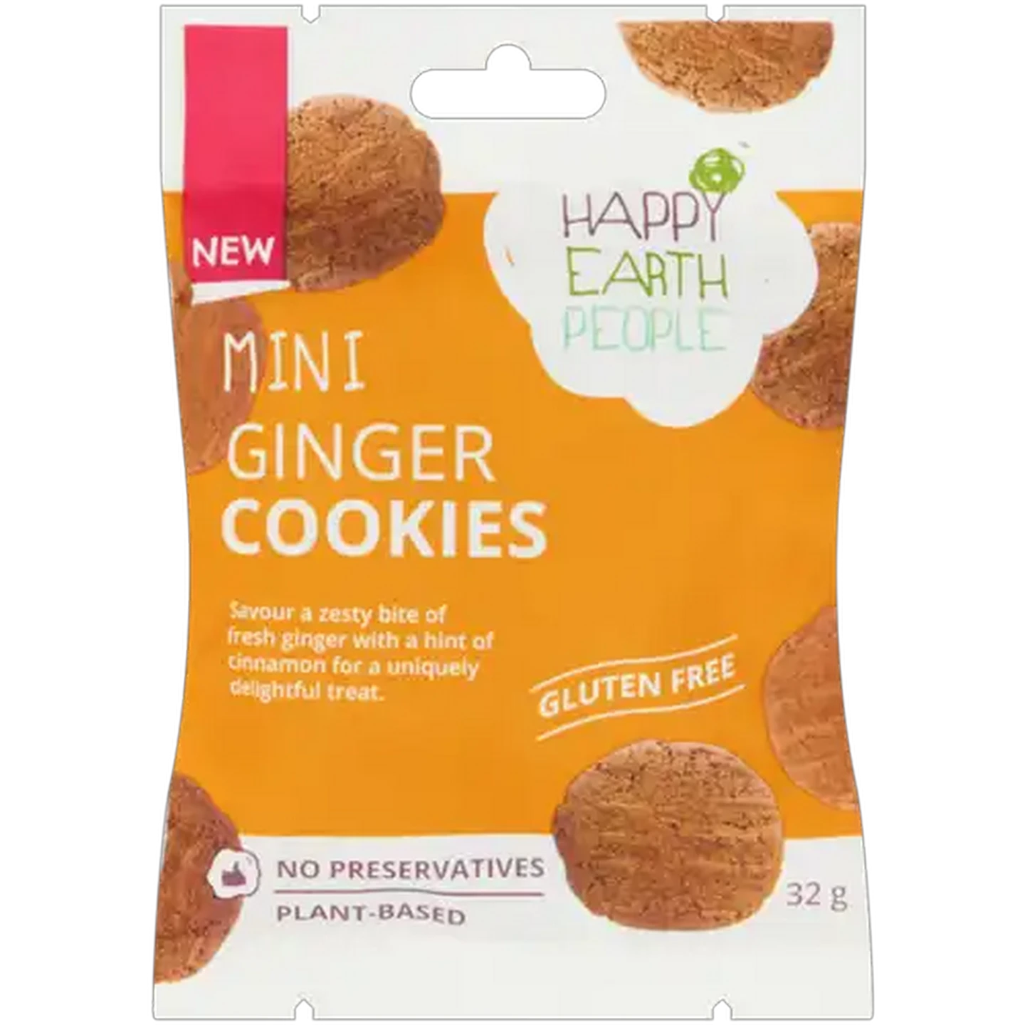 Image of Happy Earth People Gluten Free Mini Ginger Cookies 32g