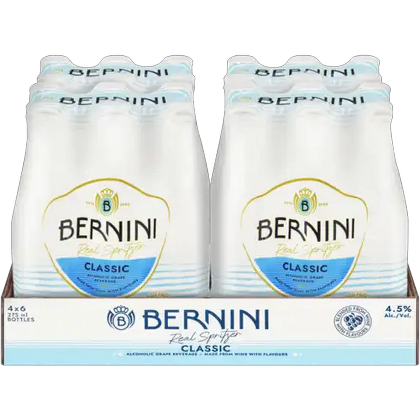 Image of Bernini Classic Alcoholic Grape Beverage Bottles 24 x 275ml