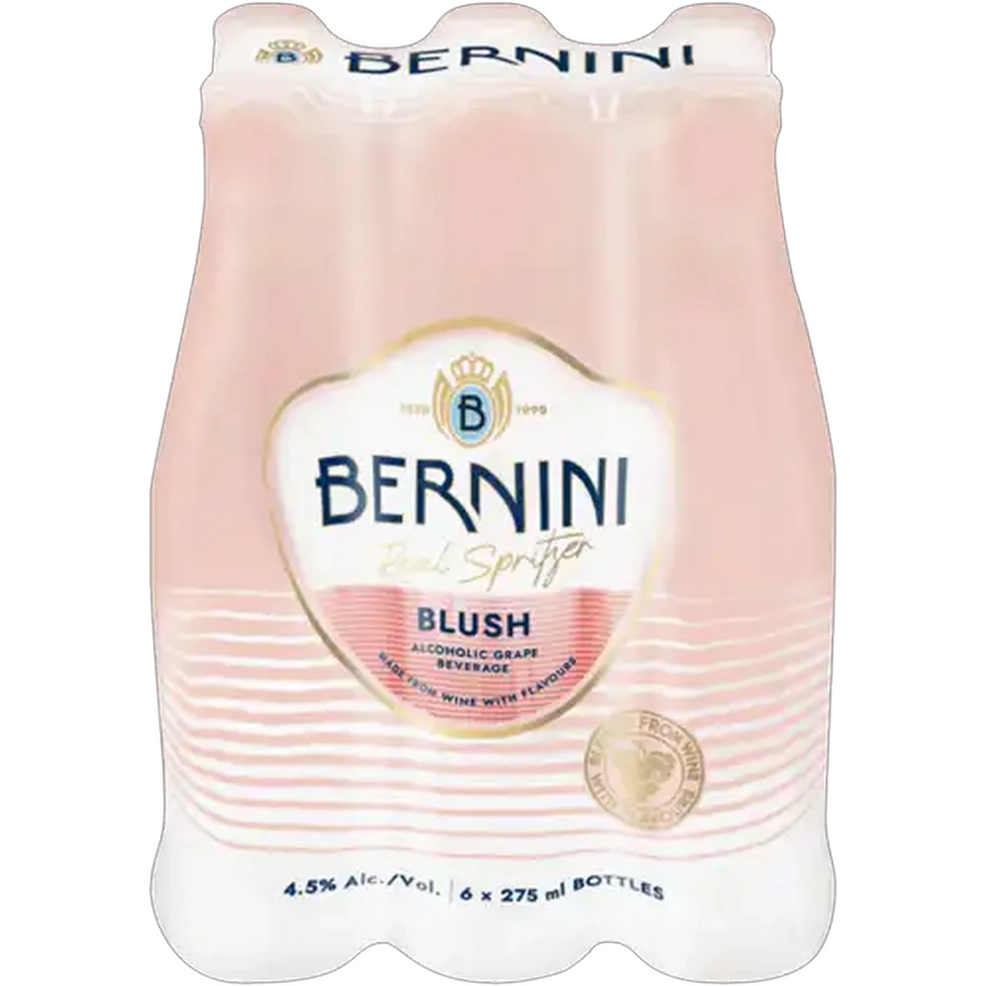 Image of Bernini Blush Alcoholic Grape Beverage Bottles 6 x 275ml