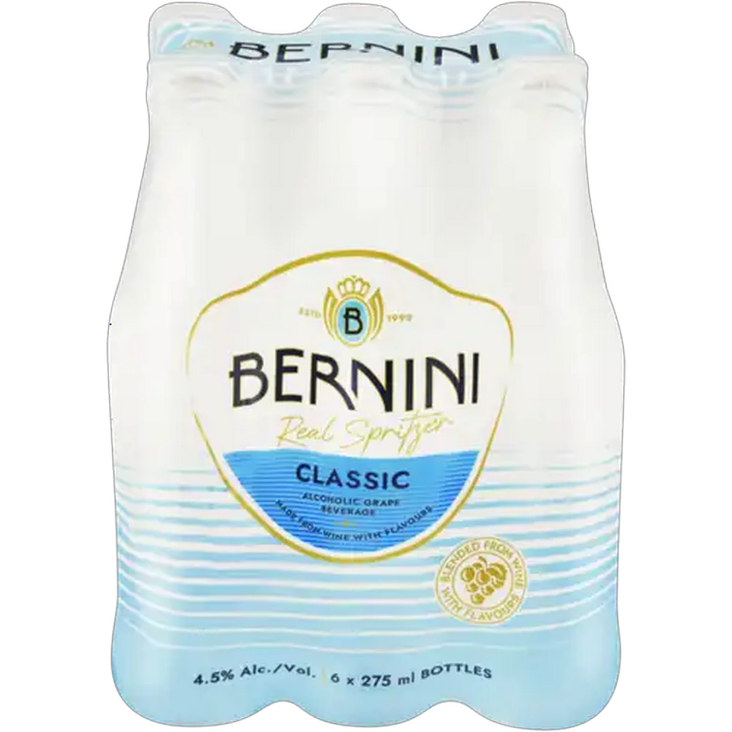 Image of Bernini Classic Alcoholic Grape Beverage Bottles 6 x 275ml