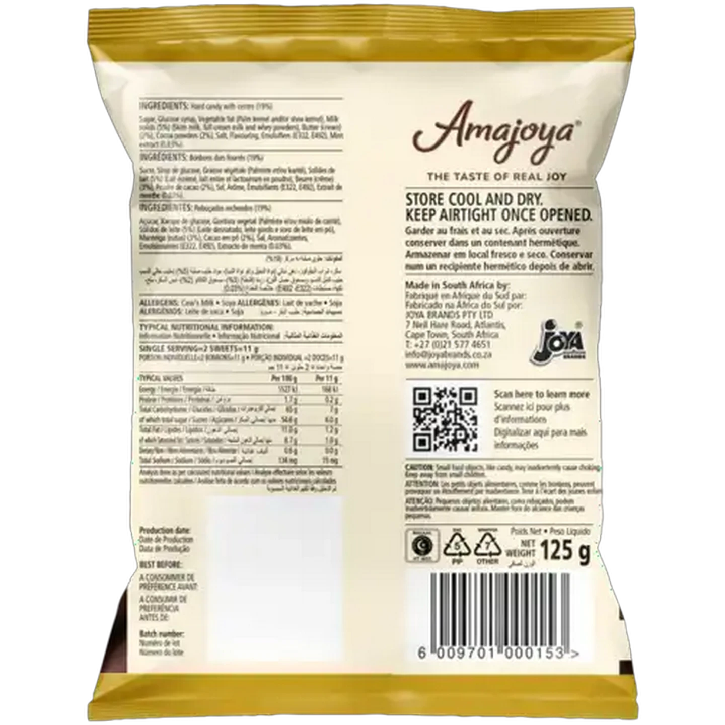 Image of Amajoya Buttermint Candy with Chocolate Flavoured Centre 125g