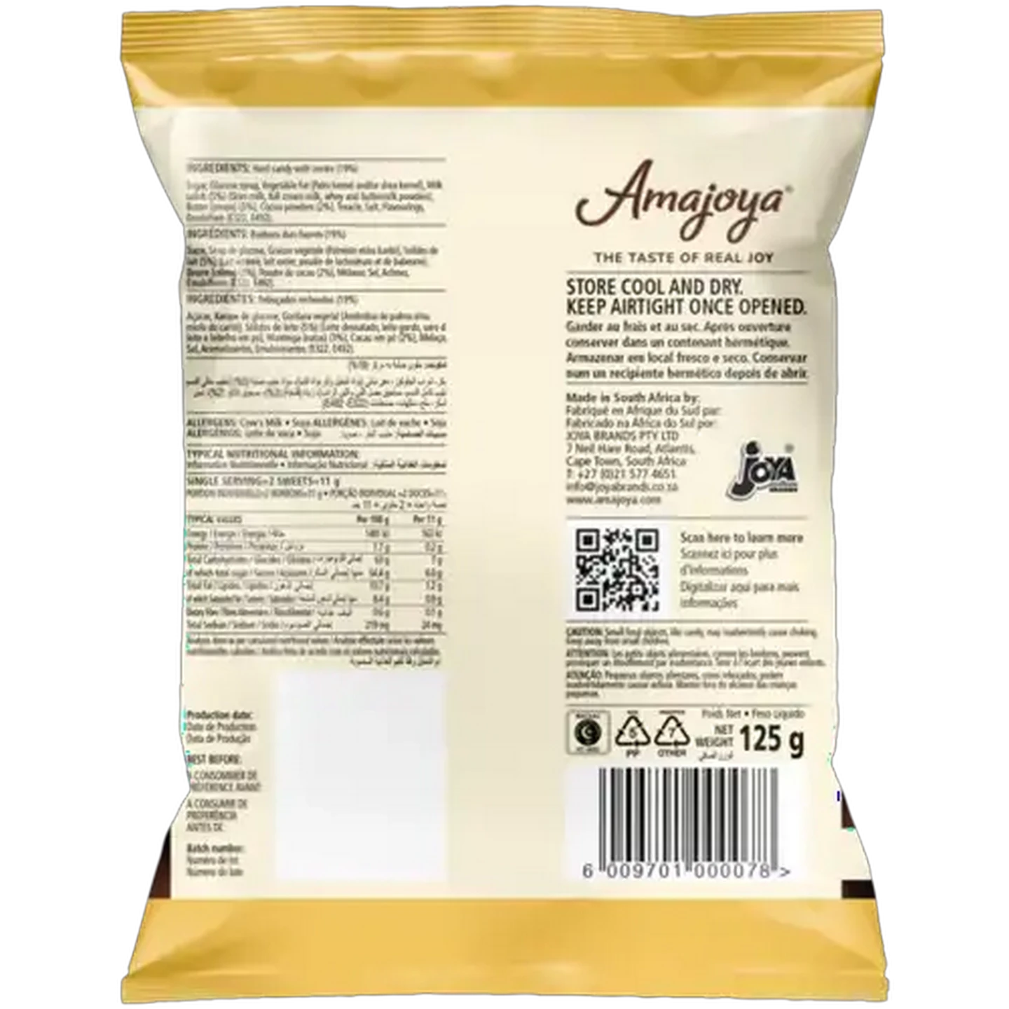 Image of Amajoya Butterscotch Candy with Chocolate Flavoured Centre 125g