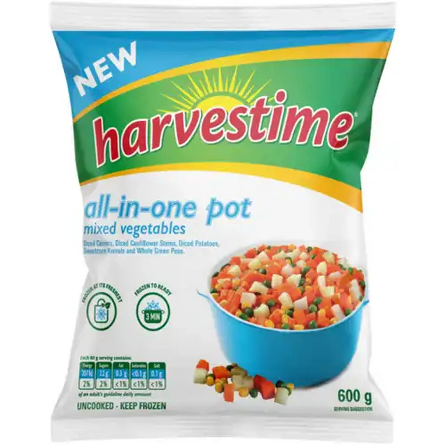Image of Harvestime Frozen All-In-One Pot Mixed Vegetables 600g