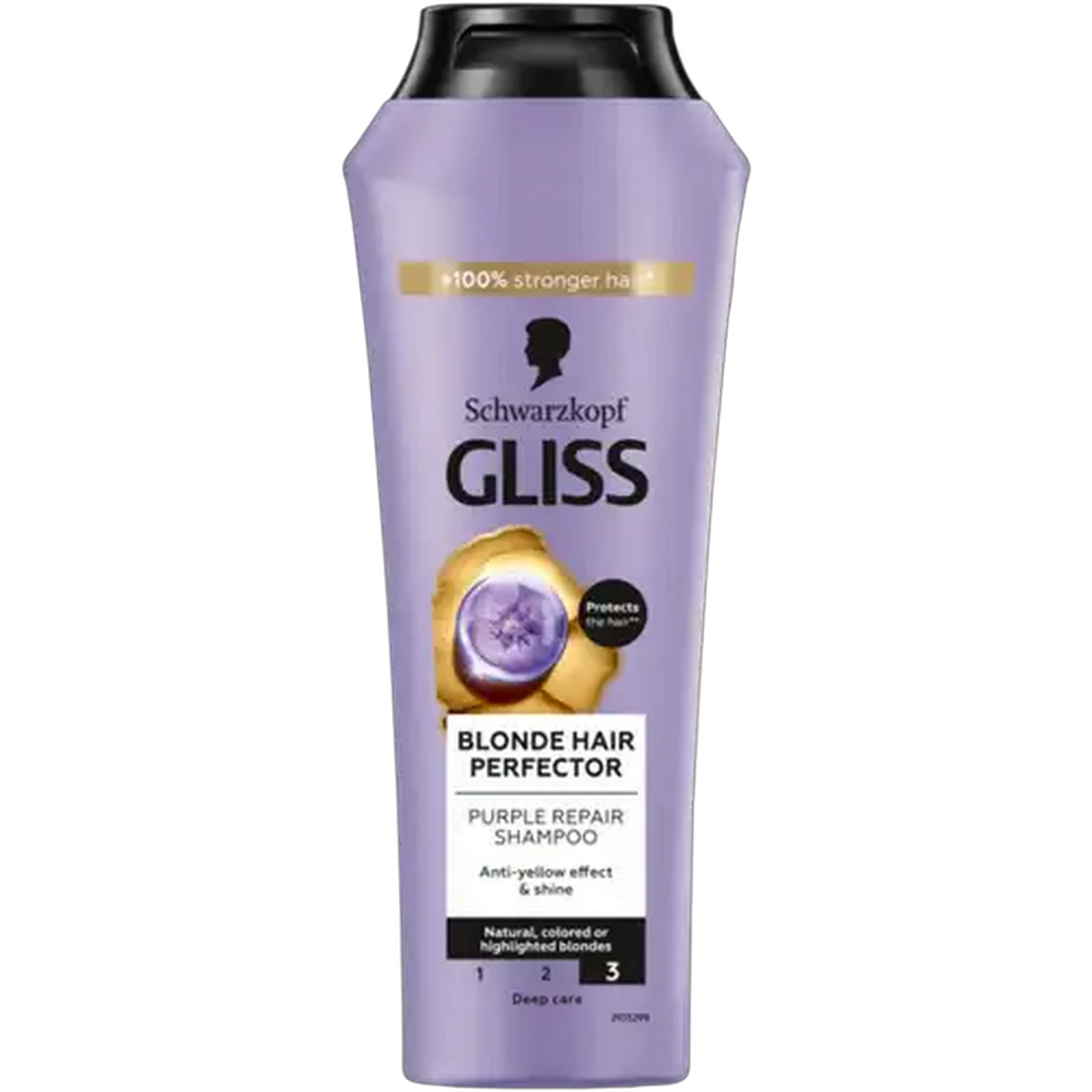 Image of Schwarzkopf GLISS Blonde Hair Perfector Purple Repair Shampoo 250ml