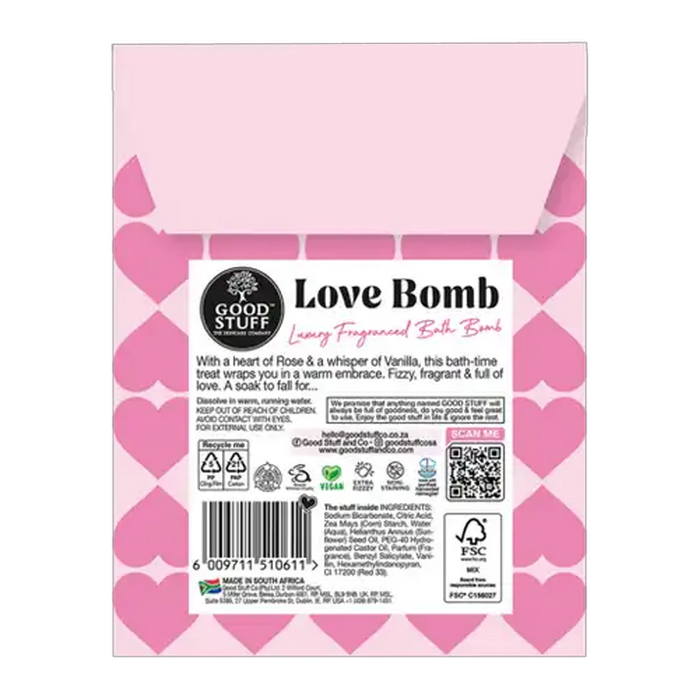 Image of Good Stuff Love Bomb Luxury Fragranced Bath Bomb 110g