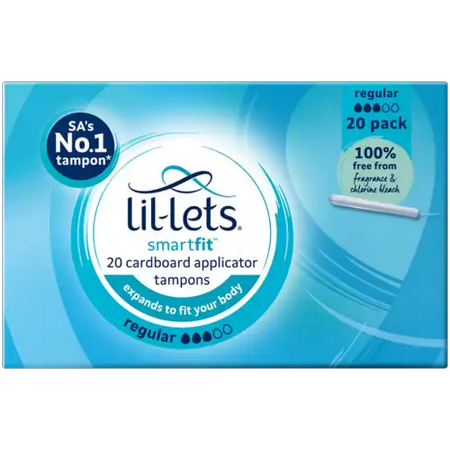 Image of Lil-Lets SmartFit Regular Cardboard Applicator Tampons 20 Pack