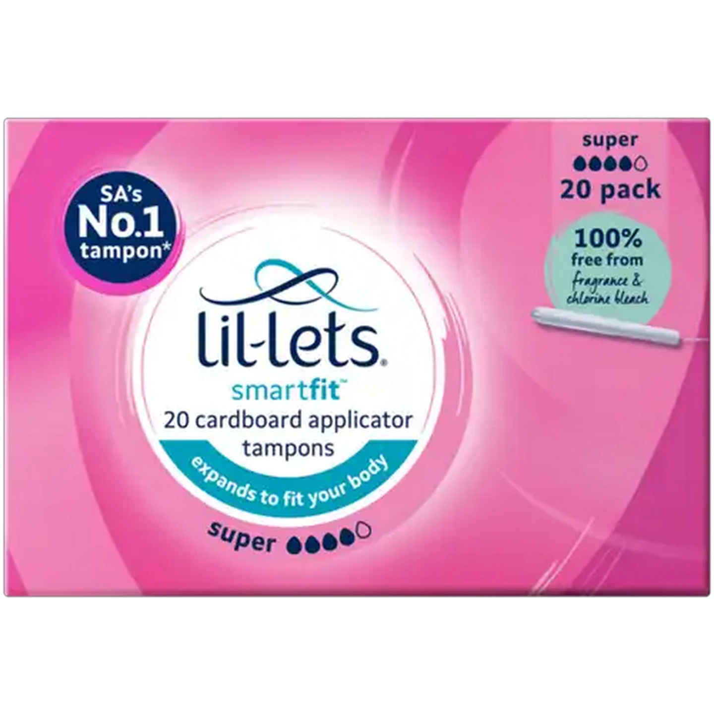 Image of Lil-Lets SmartFit Super Cardboard Applicator Tampons 20 Pack