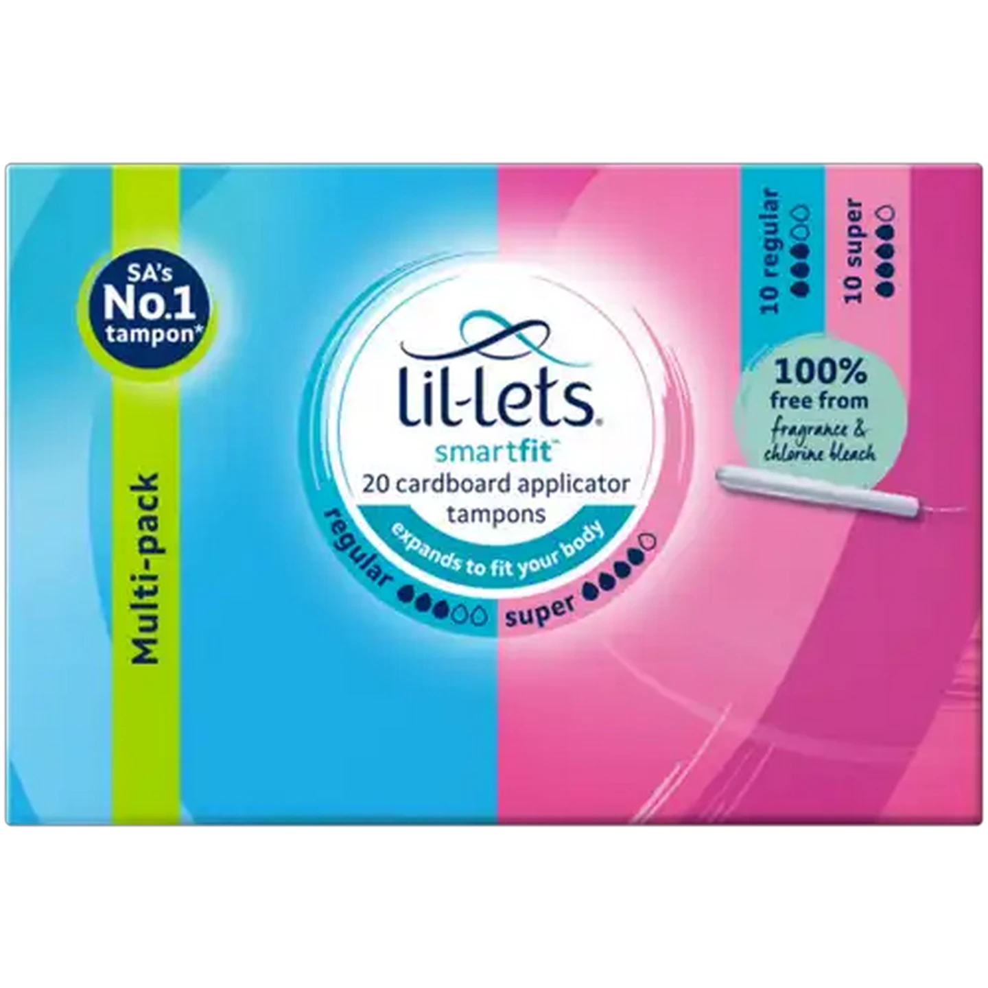 Image of Lil-Lets SmartFit Cardboard Applicator Tampons Multi-Pack 20 Pack