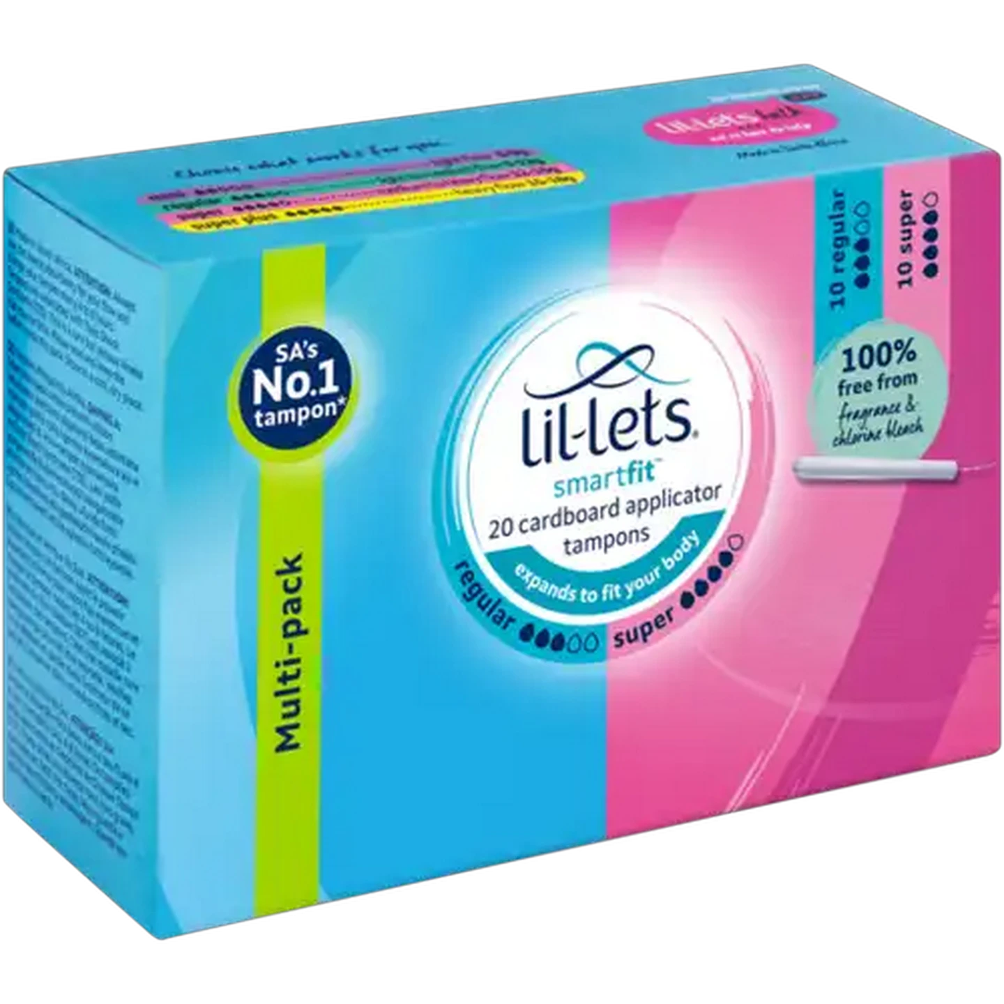 Image of Lil-Lets SmartFit Cardboard Applicator Tampons Multi-Pack 20 Pack