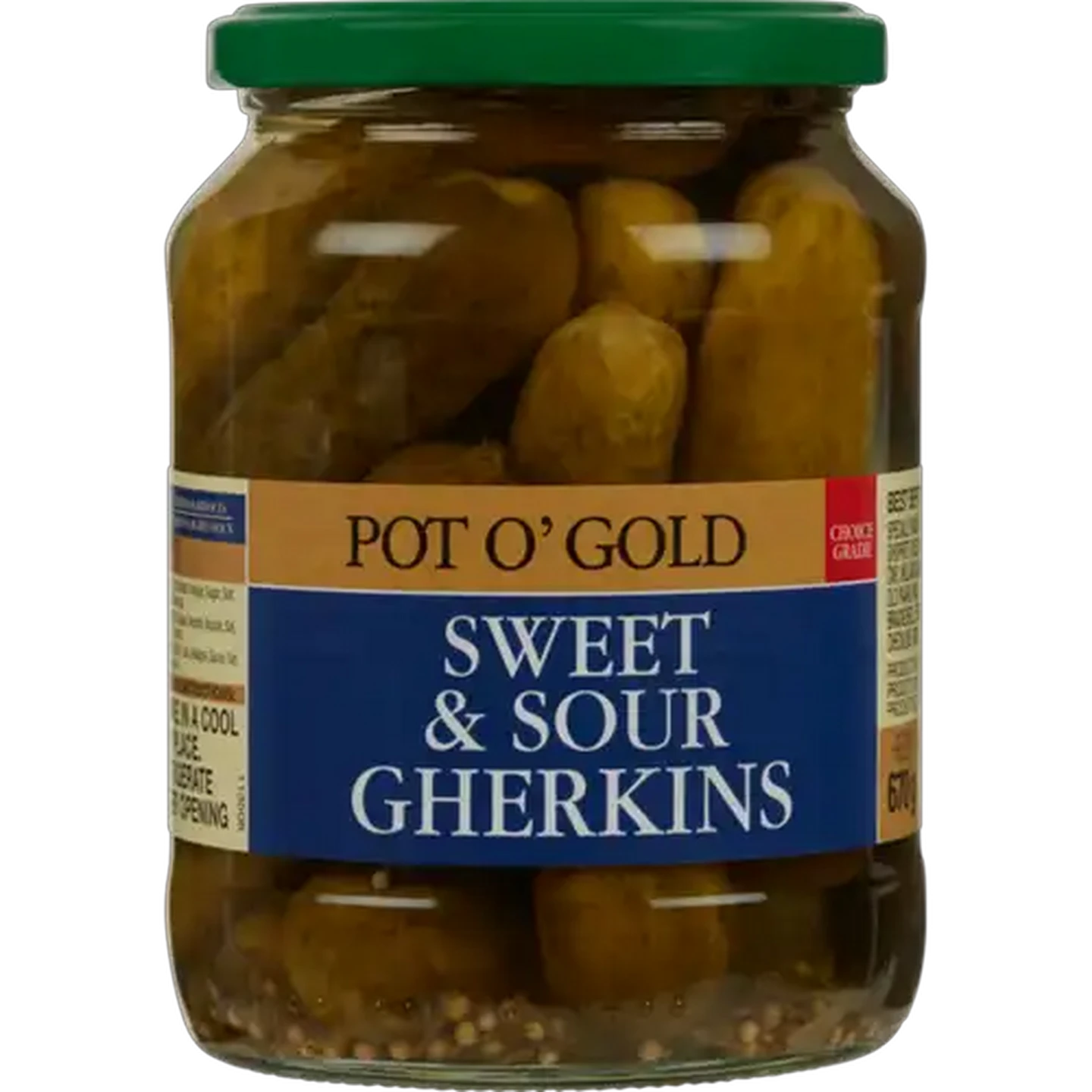 Image of Pot O' Gold Sweet & Sour Gherkins 670g