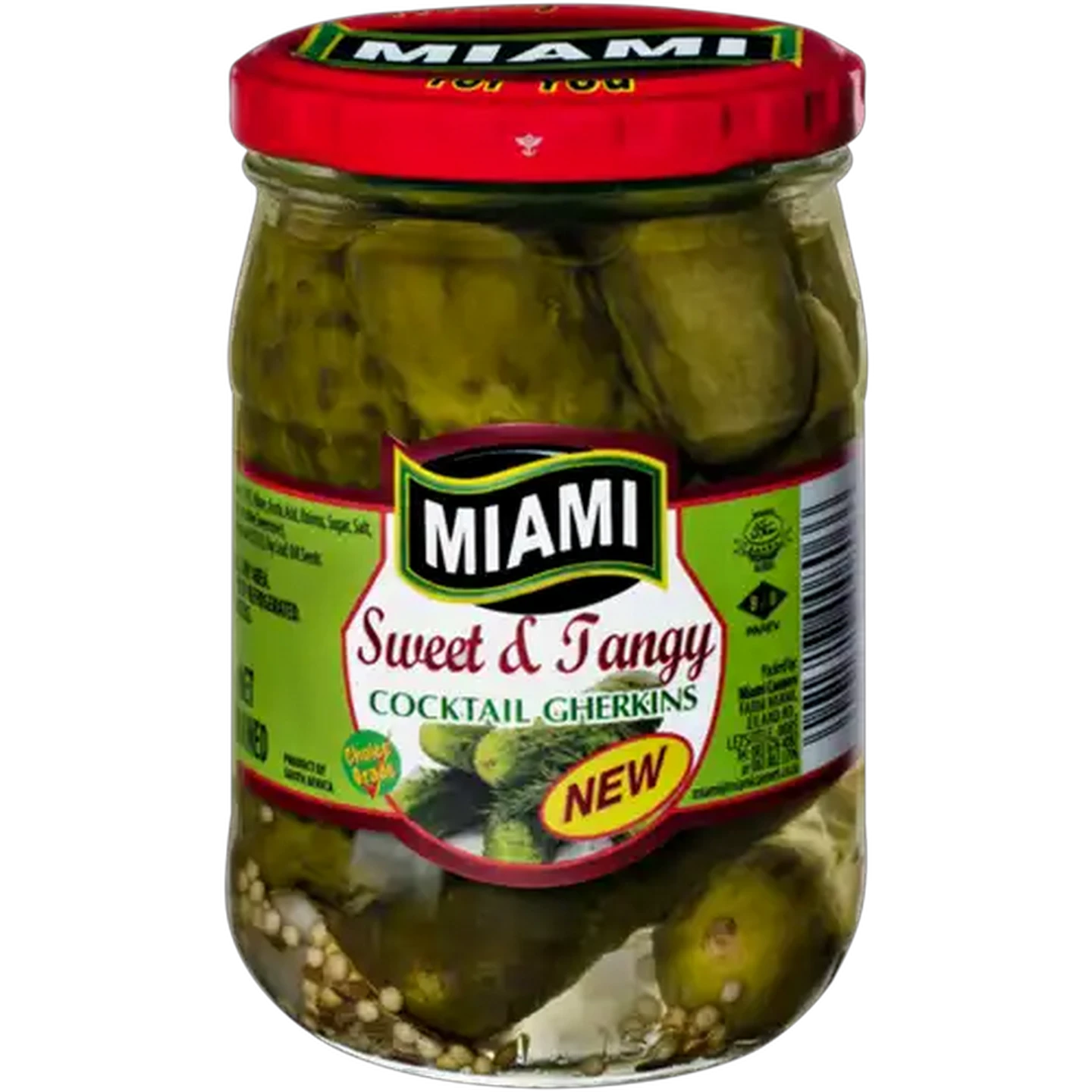 Image of Miami Sweet & Tangy Cocktail Gherkins Jar 265g