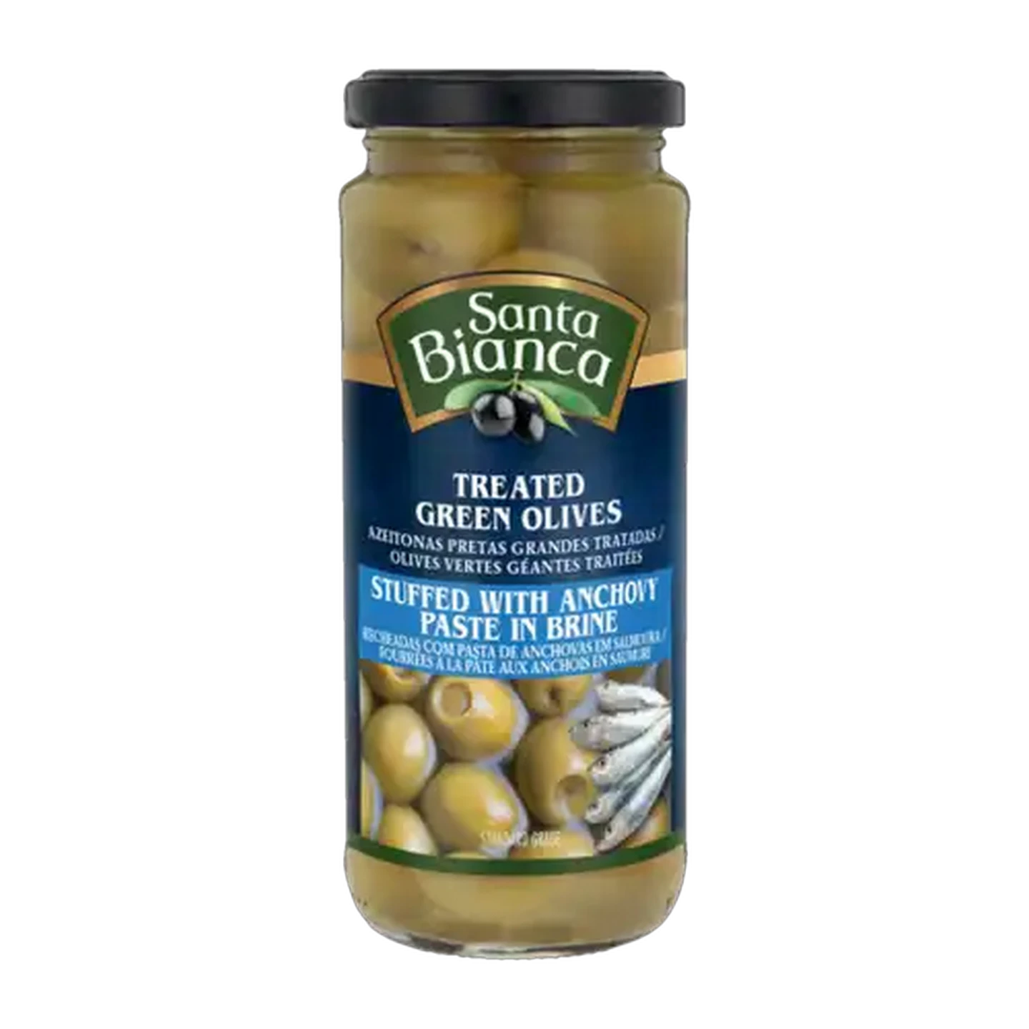 Image of Santa Bianca Treated Green Olives 350g