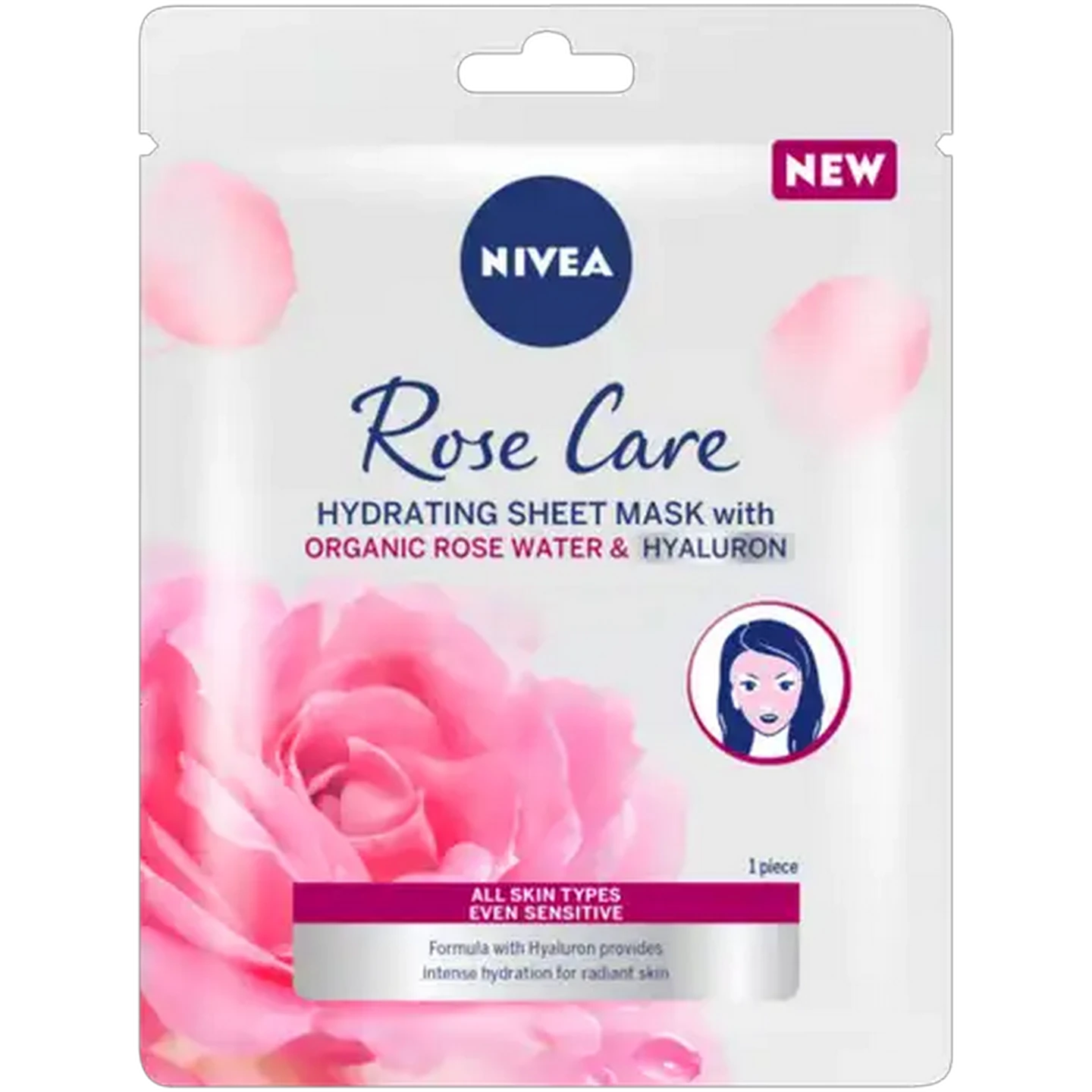 Image of NIVEA Rose Care Hydrating Sheet Mask With Organic Rose Water & Hyaluron