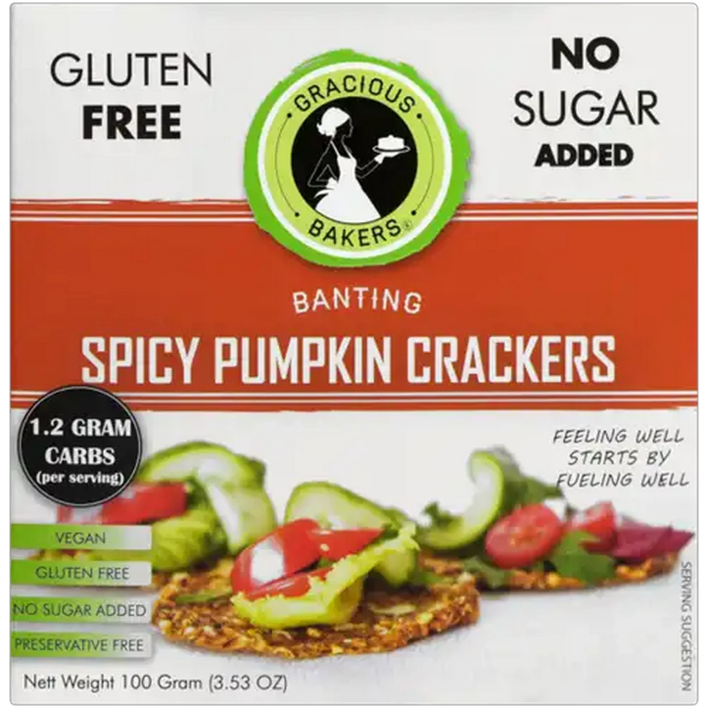 Image of Gracious Bakers Spicy Pumpkin Banting Crackers 100g