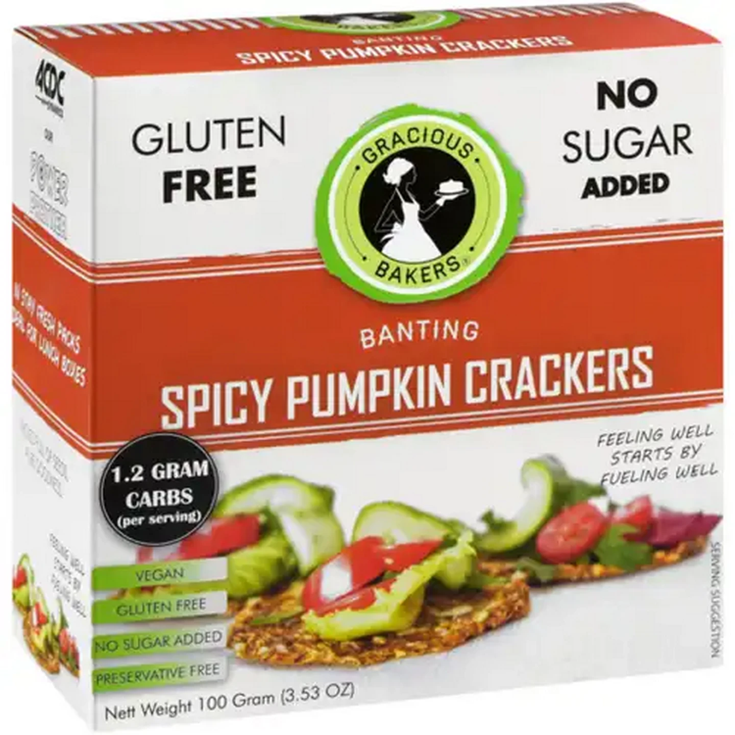 Image of Gracious Bakers Spicy Pumpkin Banting Crackers 100g