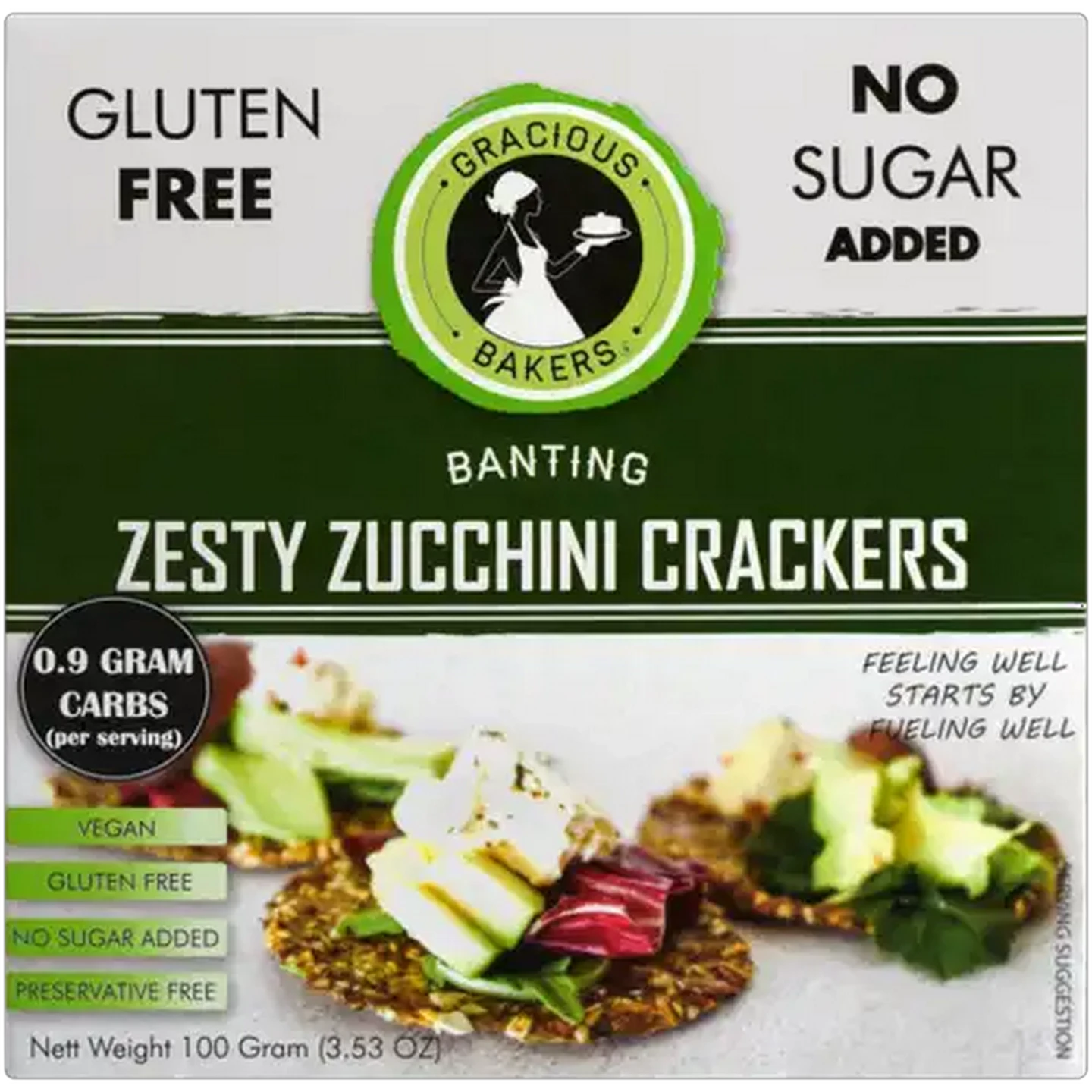 Image of Gracious Bakers Zesty Zucchini Banting Crackers 100g
