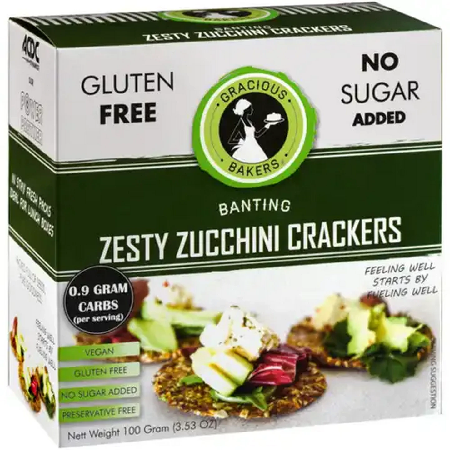 Image of Gracious Bakers Zesty Zucchini Banting Crackers 100g