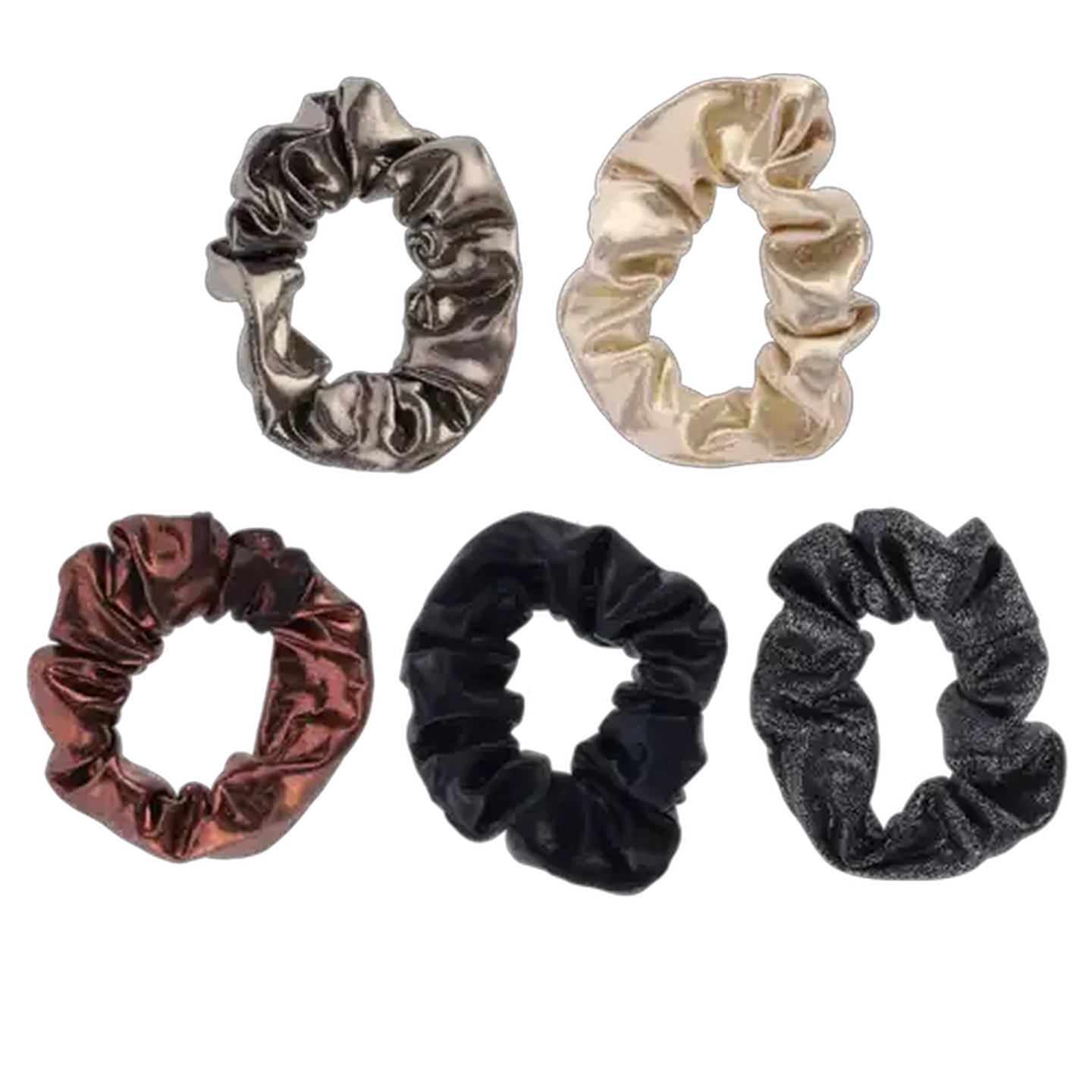 Image of Pretty Woman Metallic Scrunchies 5 Piece