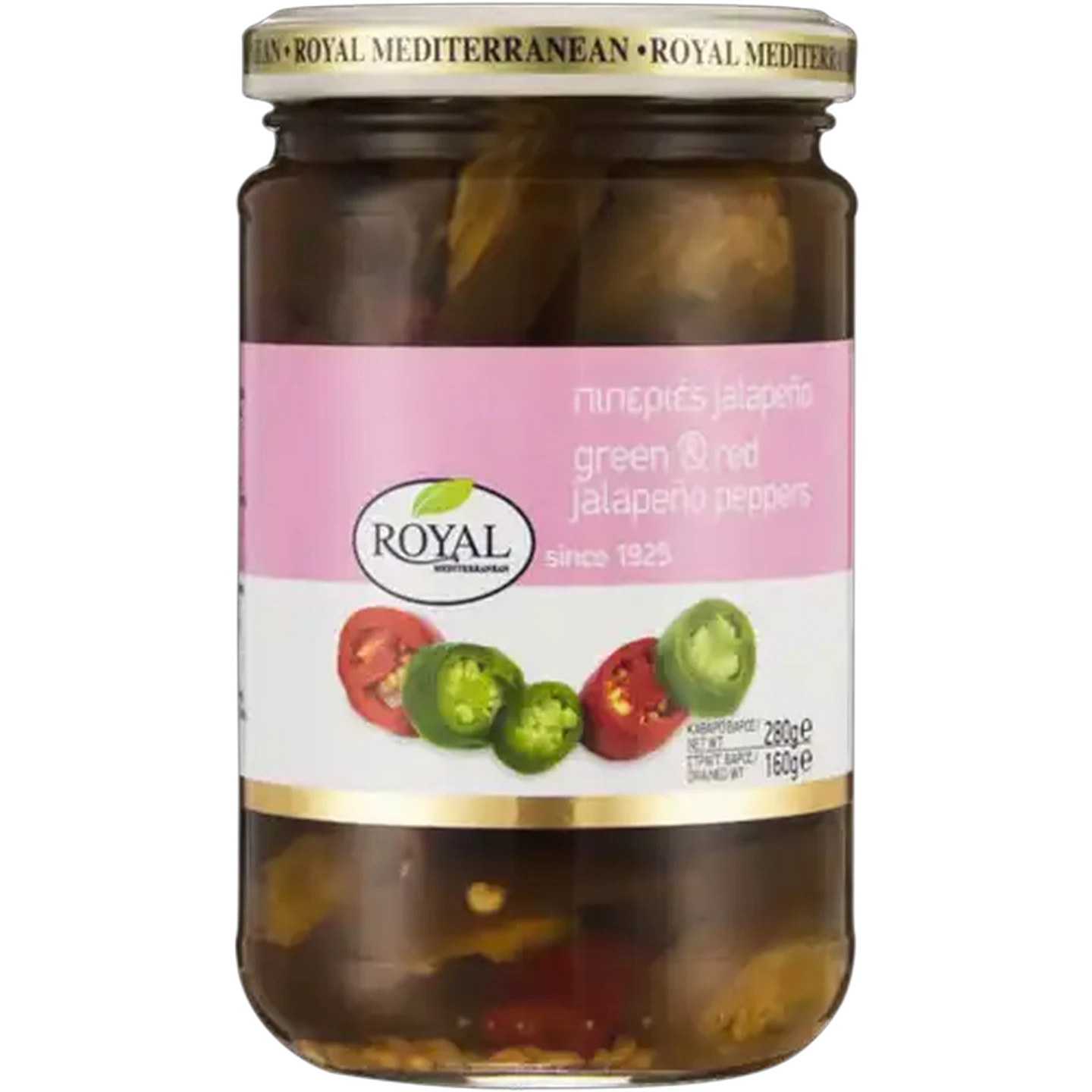 Image of Royal Mediterranean Green & Red Jalapeño Peppers 280g