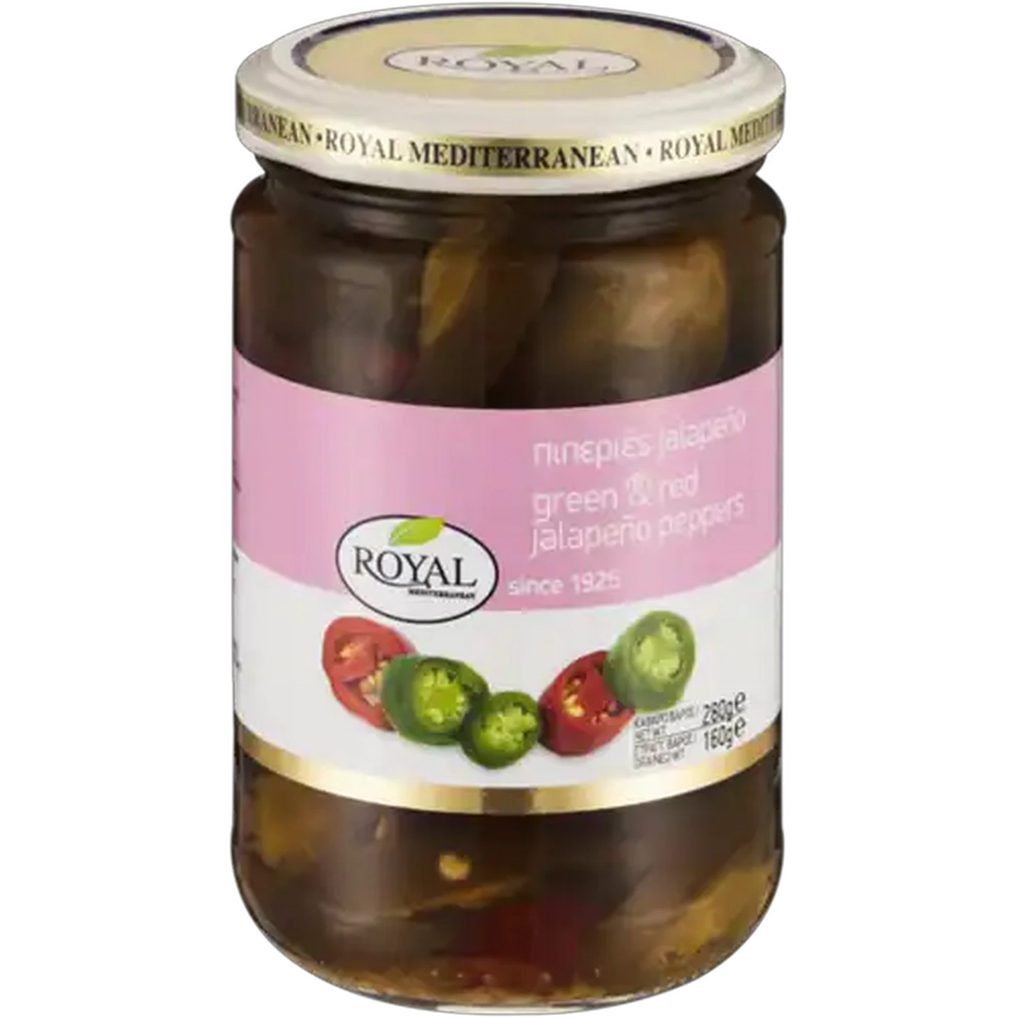 Image of Royal Mediterranean Green & Red Jalapeño Peppers 280g