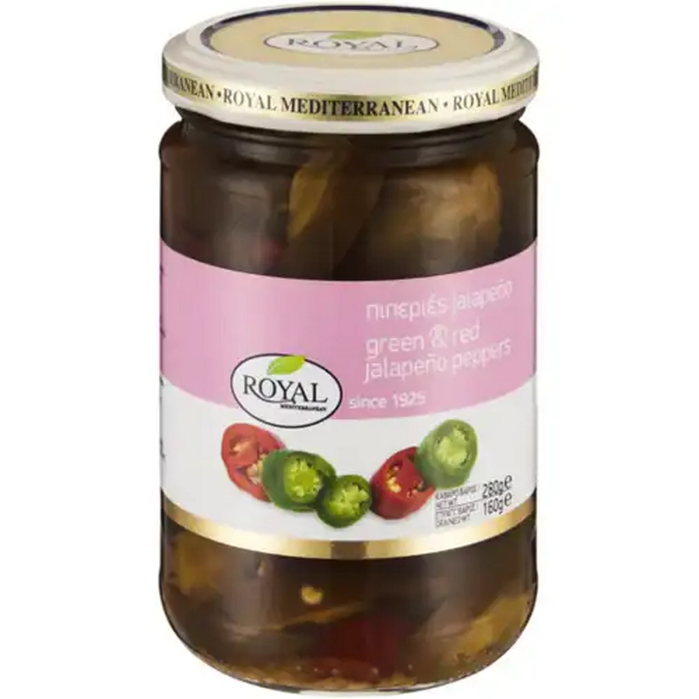 Image of Royal Mediterranean Green & Red Jalapeño Peppers 280g