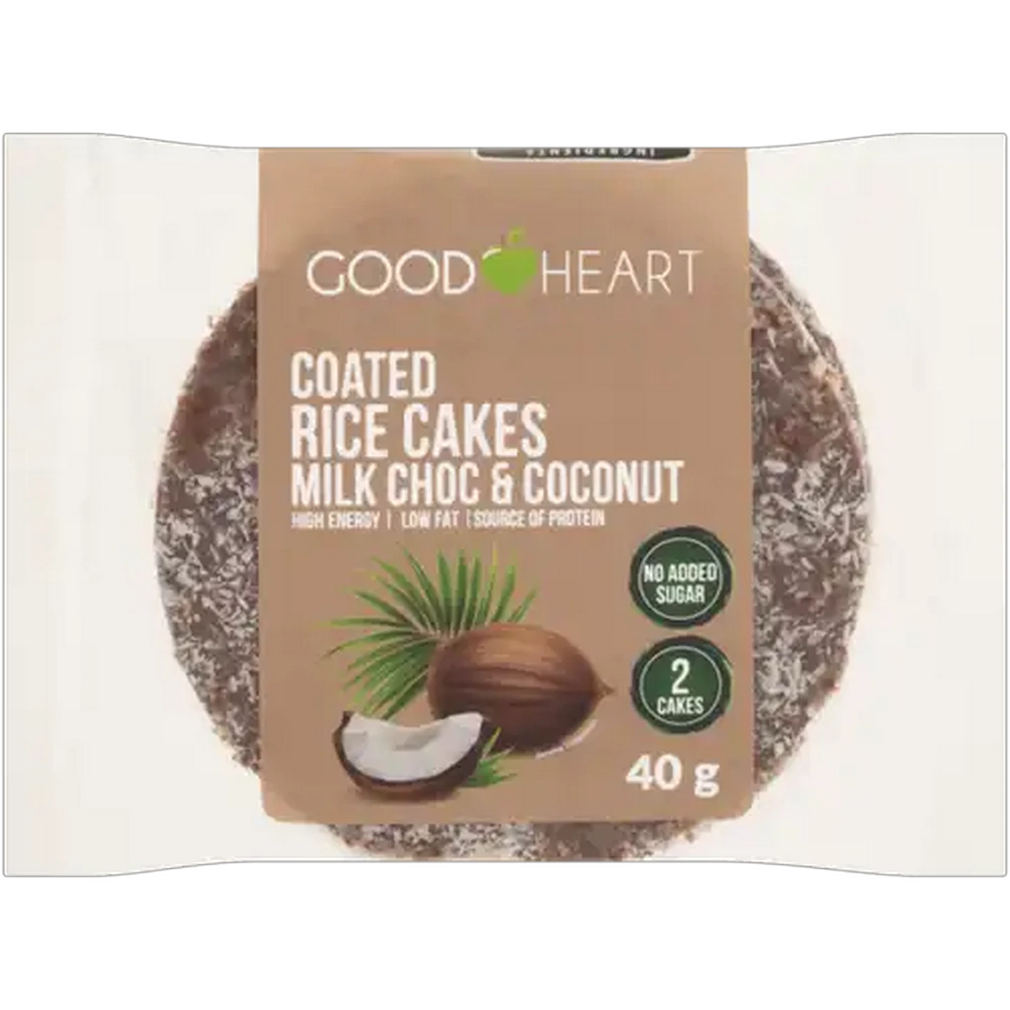 Image of Good Heart Milk Choc & Coconut Coated Rice Cakes 2 Pack