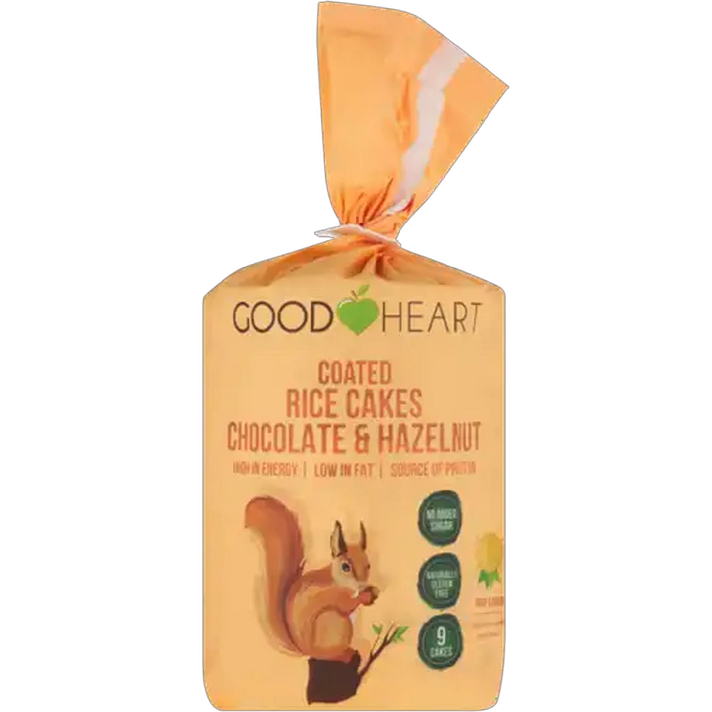 Image of Good Heart Chocolate & Hazelnut Coated Rice Cakes 180g