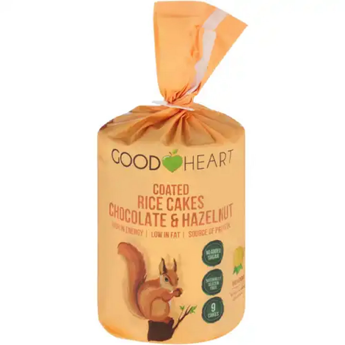 Image of Good Heart Chocolate & Hazelnut Coated Rice Cakes 180g