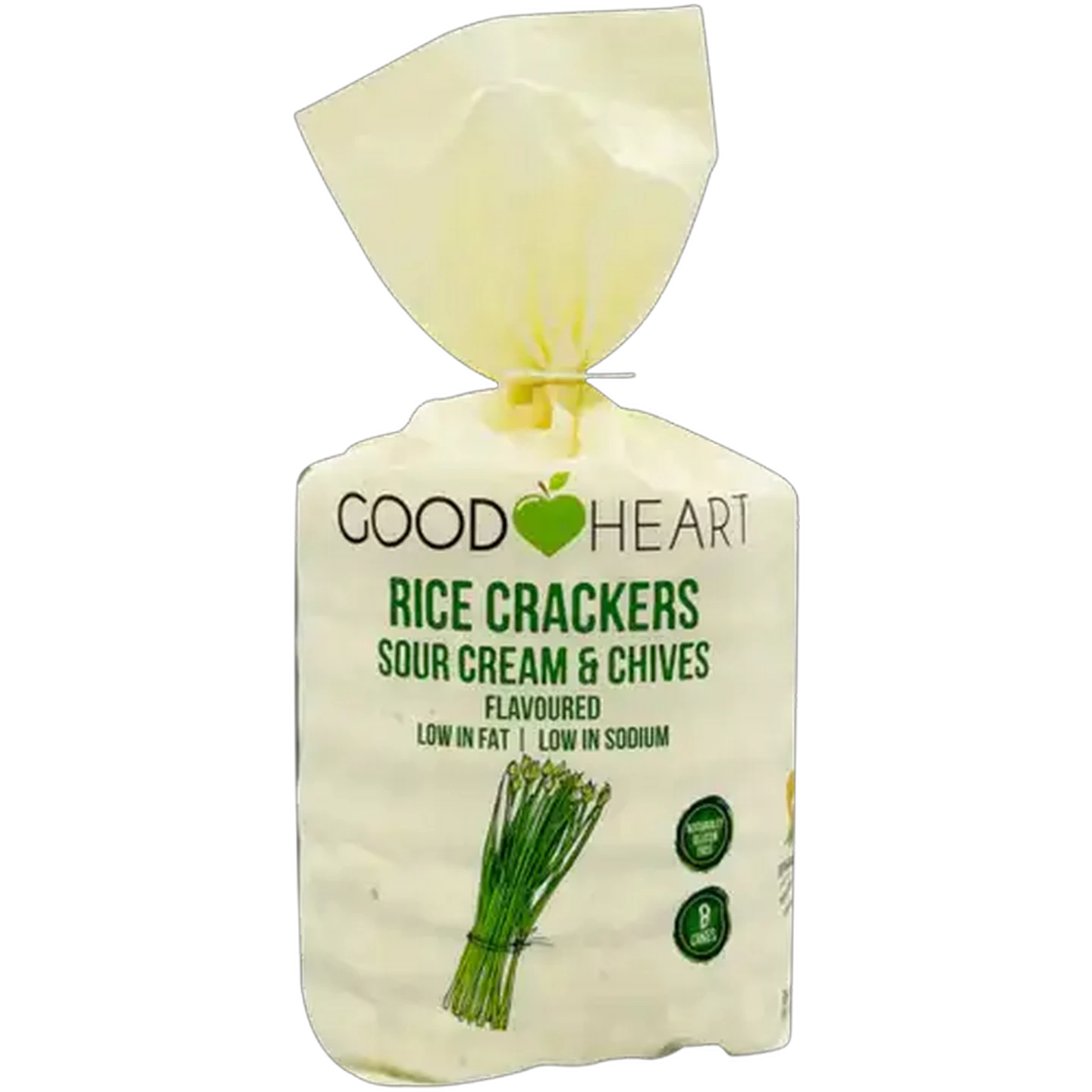Image of Good Heart Sour Cream & Chives Flavoured Rice Crackers 8 Pack