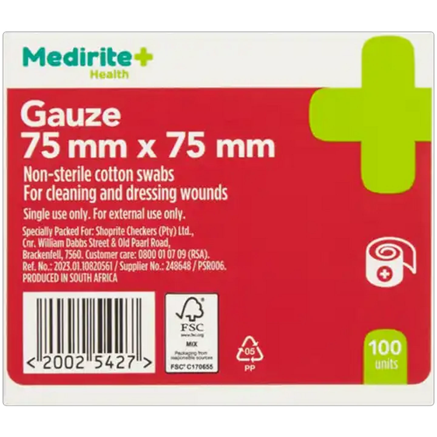 Image of Medirite Non-Sterile Gauze 100 Pack