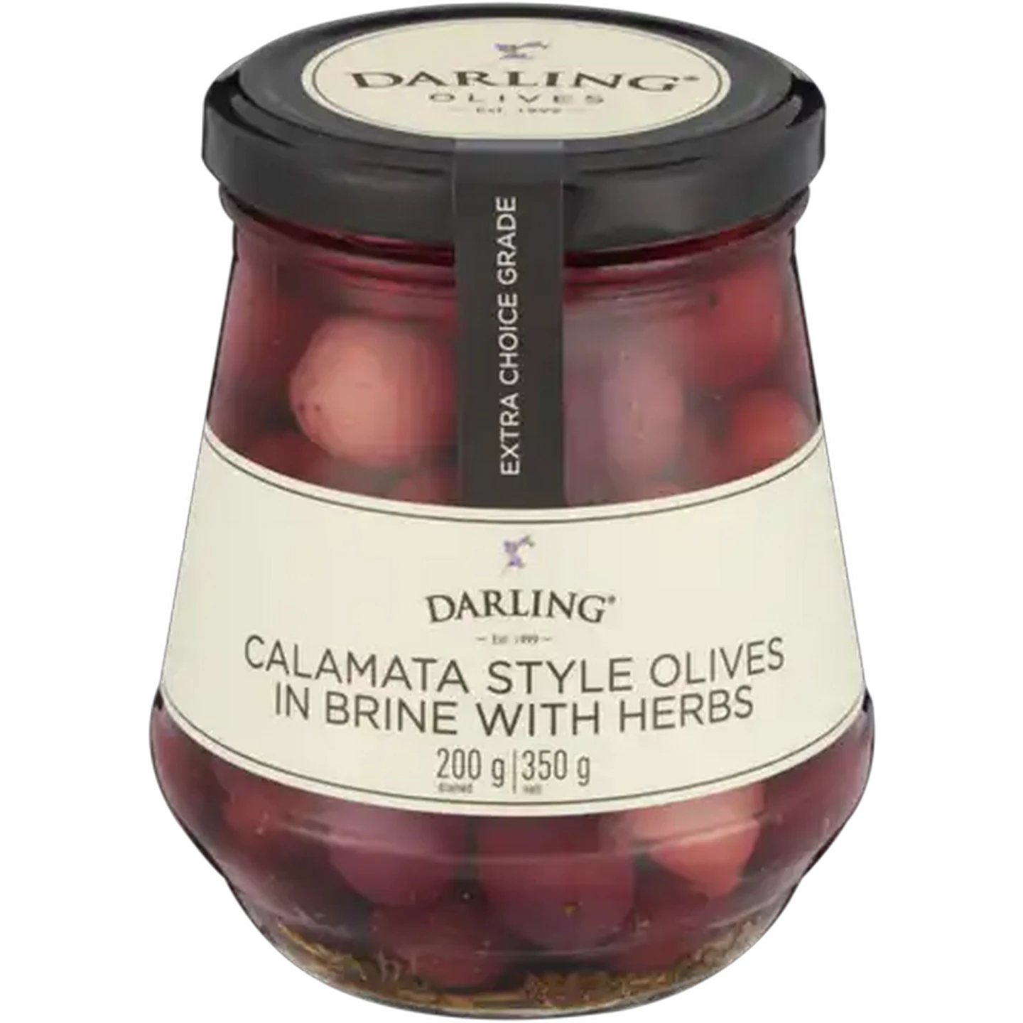 Image of Darling Calamata Style Olives in Brine with Herbs 350g