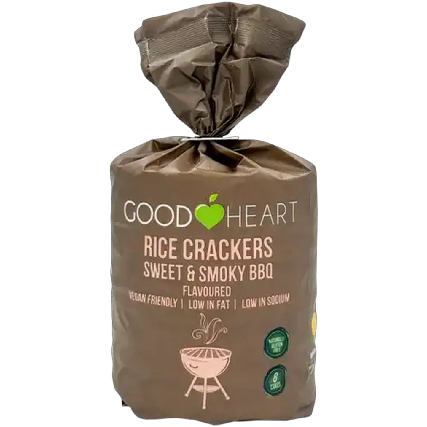 Image of Good Heart Sweet & Smokey BBQ Flavoured Rice Crackers 8 Pack