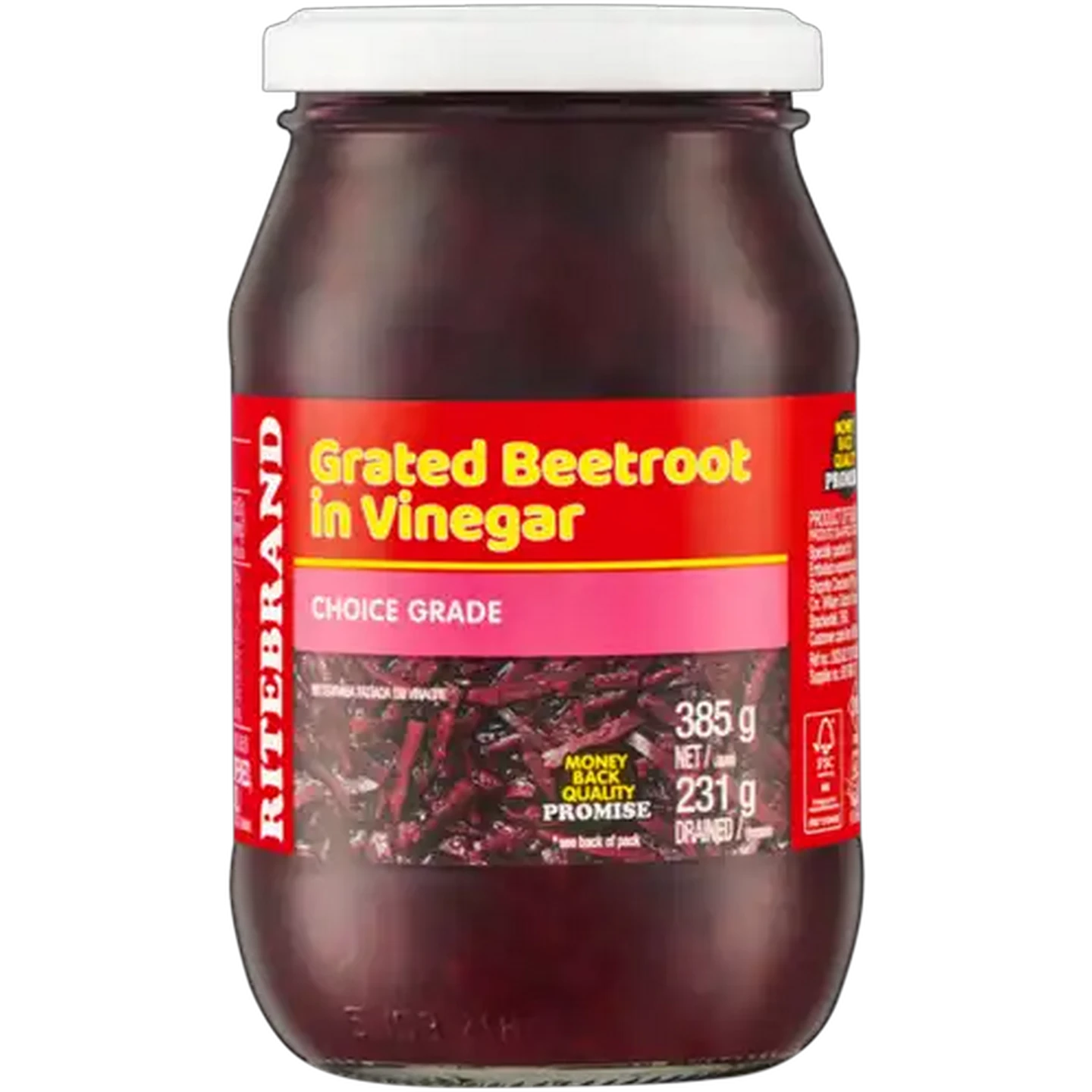 Image of Ritebrand Grated Beetroot in Vinegar 385g