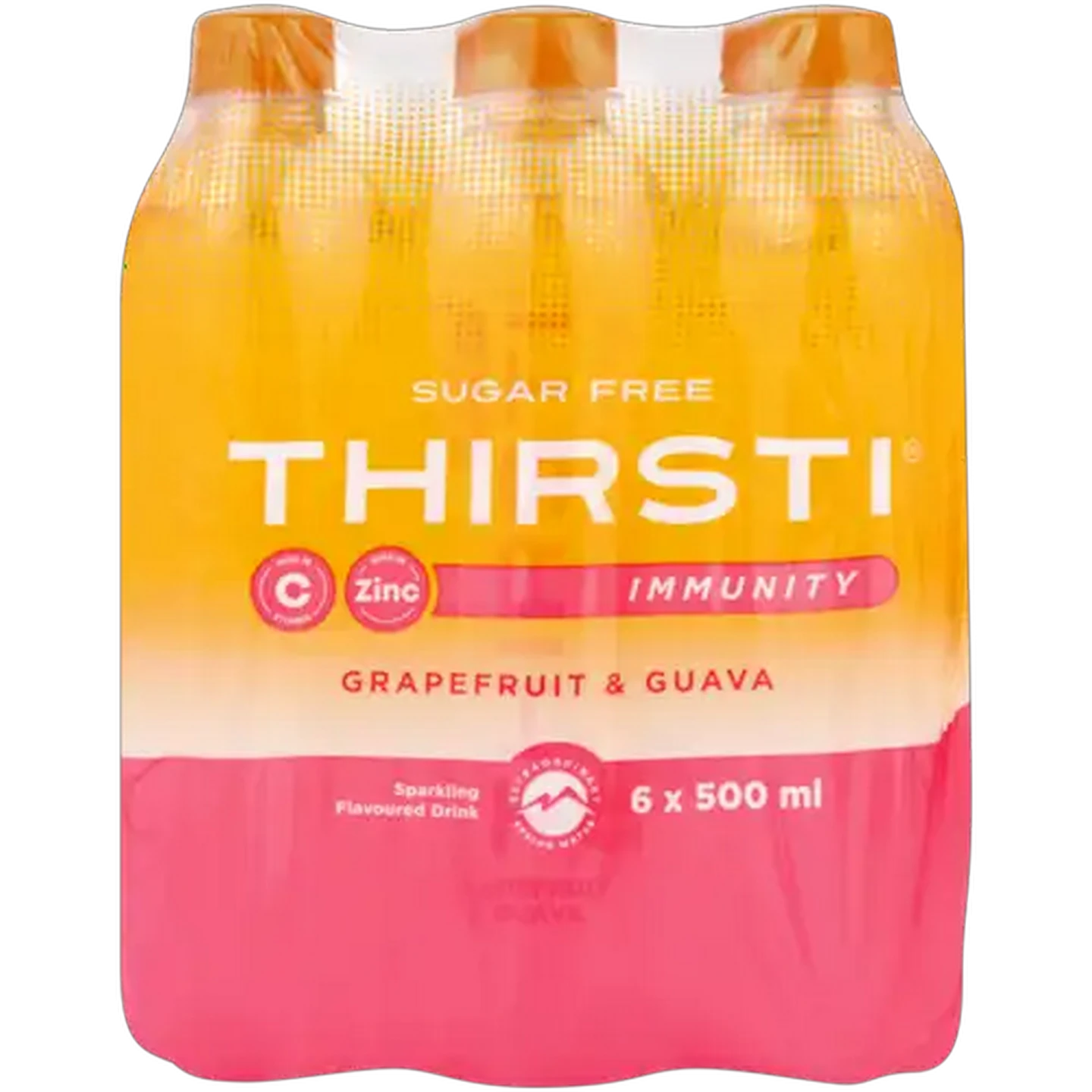 Image of Thirsti Grapefruit & Guava Flavoured Sugar Free Sparkling Immunity Drink 6 x 500ml