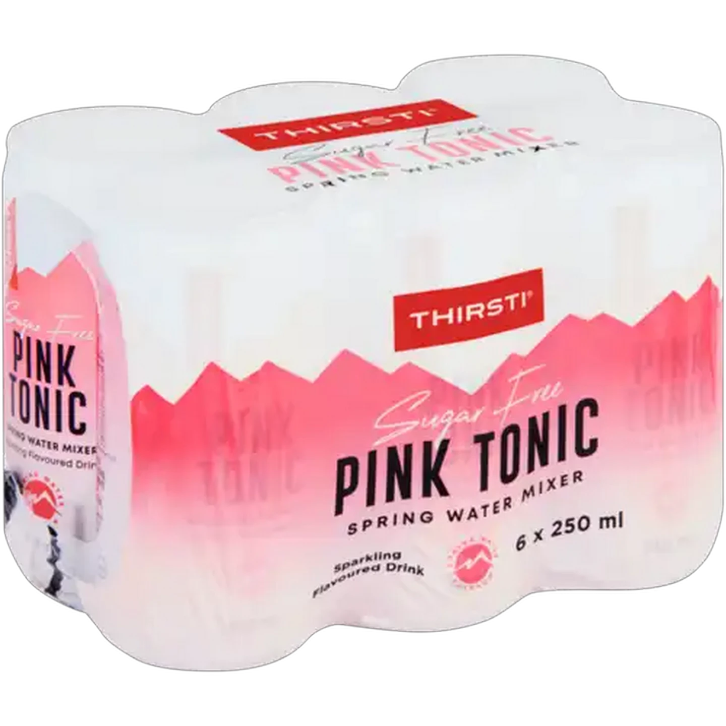 Image of Thirsti Pink Tonic Flavoured Sugar Free Sparkling Spring Water Mixer 6 x 250ml