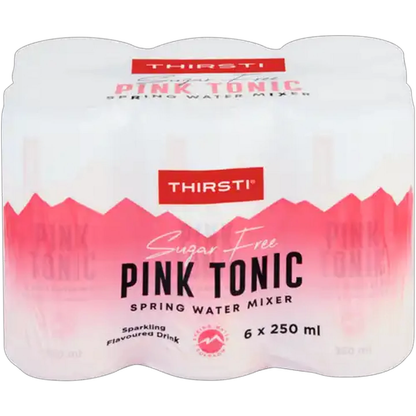 Image of Thirsti Pink Tonic Flavoured Sugar Free Sparkling Spring Water Mixer 6 x 250ml