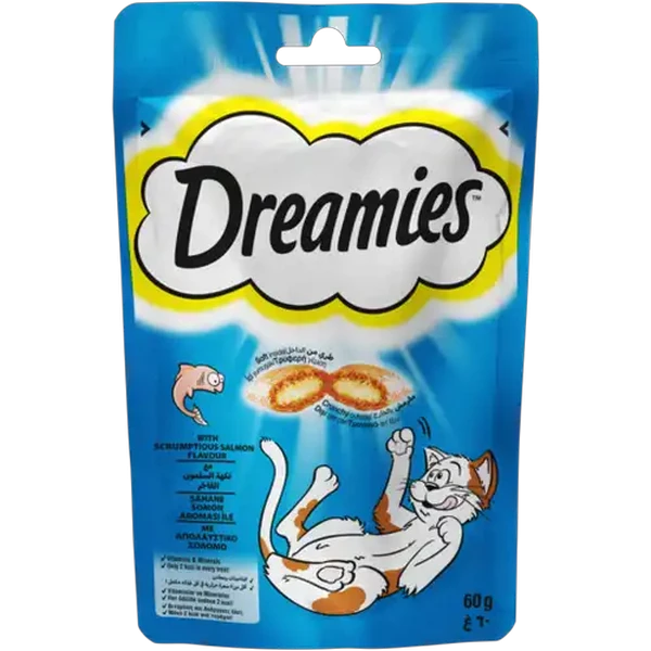 Dreamies Dry Cat Treats with Scrumptious Salmon Flavour 60g