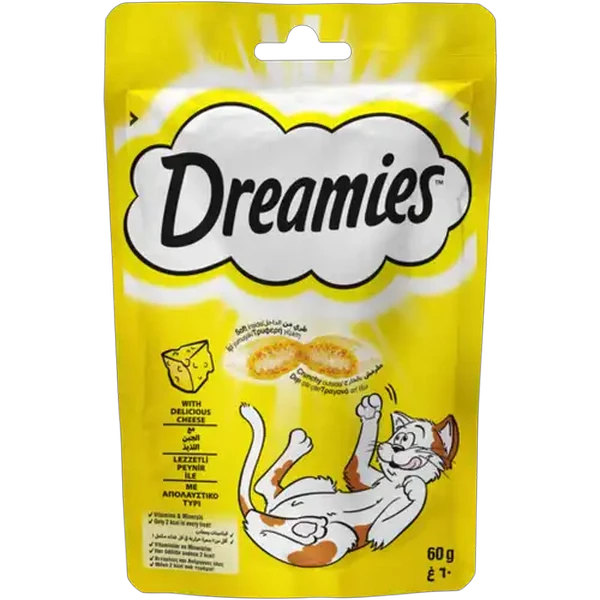 Dreamies Dry Cat Treats with Delicious Cheese 60g