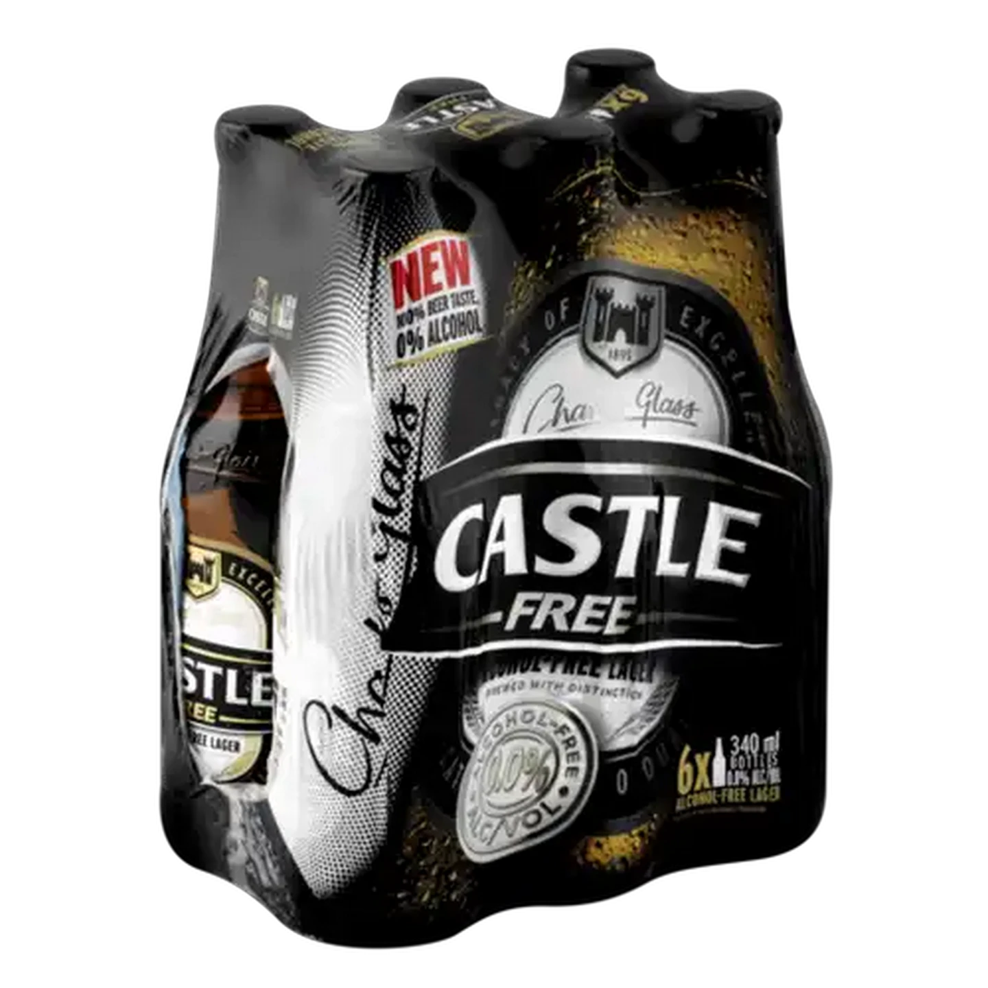 Image of Castle Free Alcohol-Free Lager Beer Bottles 6 x 330ml