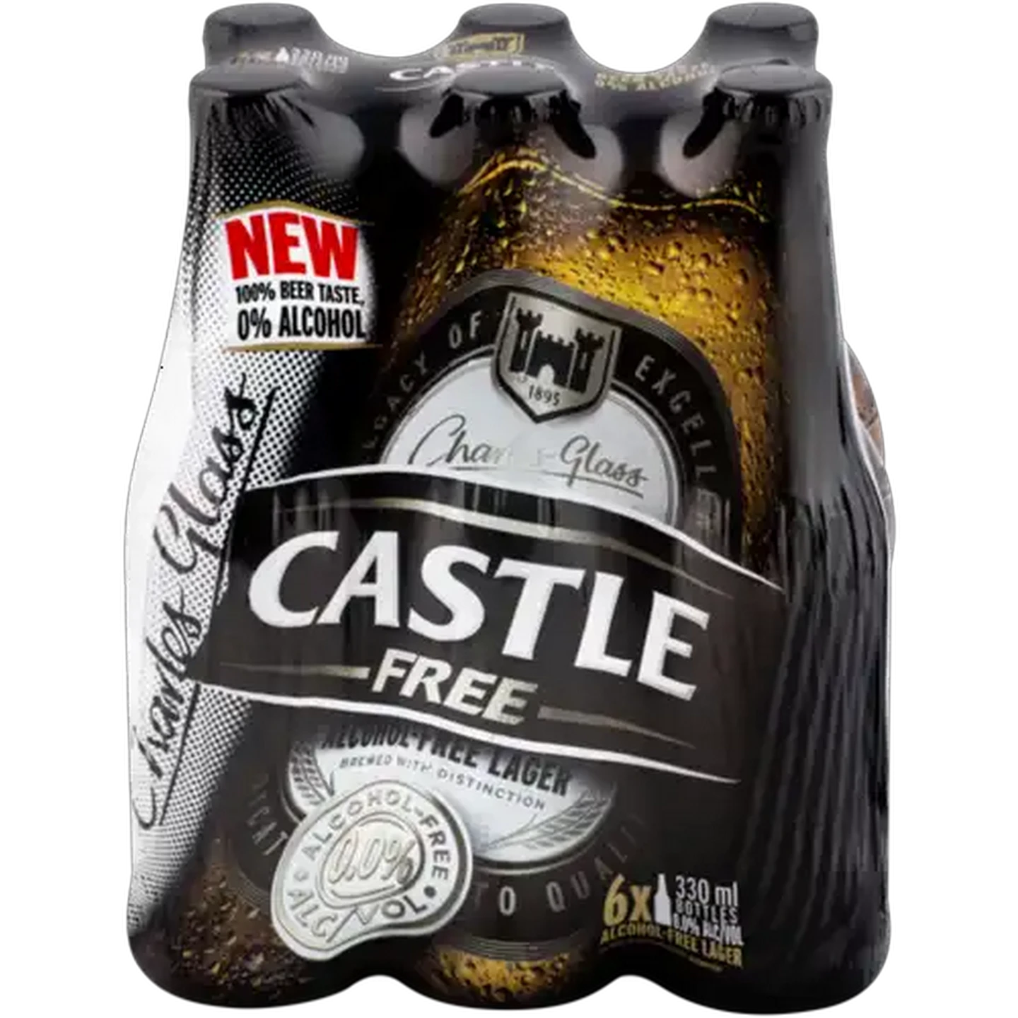 Image of Castle Free Alcohol-Free Lager Beer Bottles 6 x 330ml